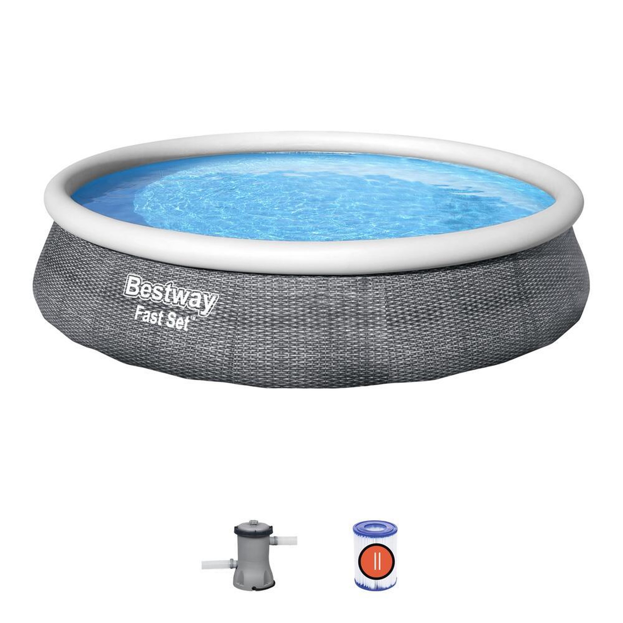 Voir la diapositive 4 : CONCEPT USINE Piscine autoportante gonflable ronde 3,96 x 84 cm HAWAI