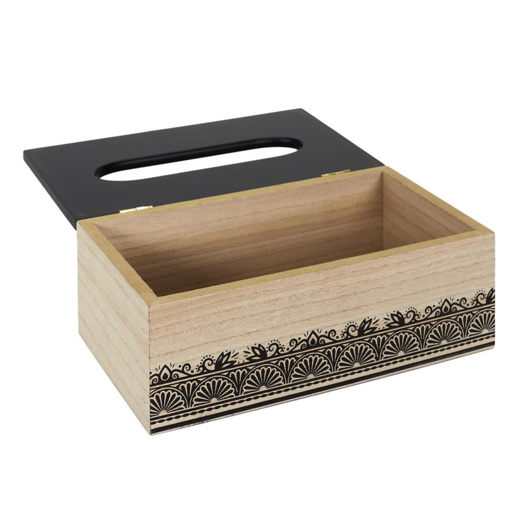 Voir la diapositive 3 : The Home Deco Factory Boîte à mouchoir déco  mirage  24cm noir