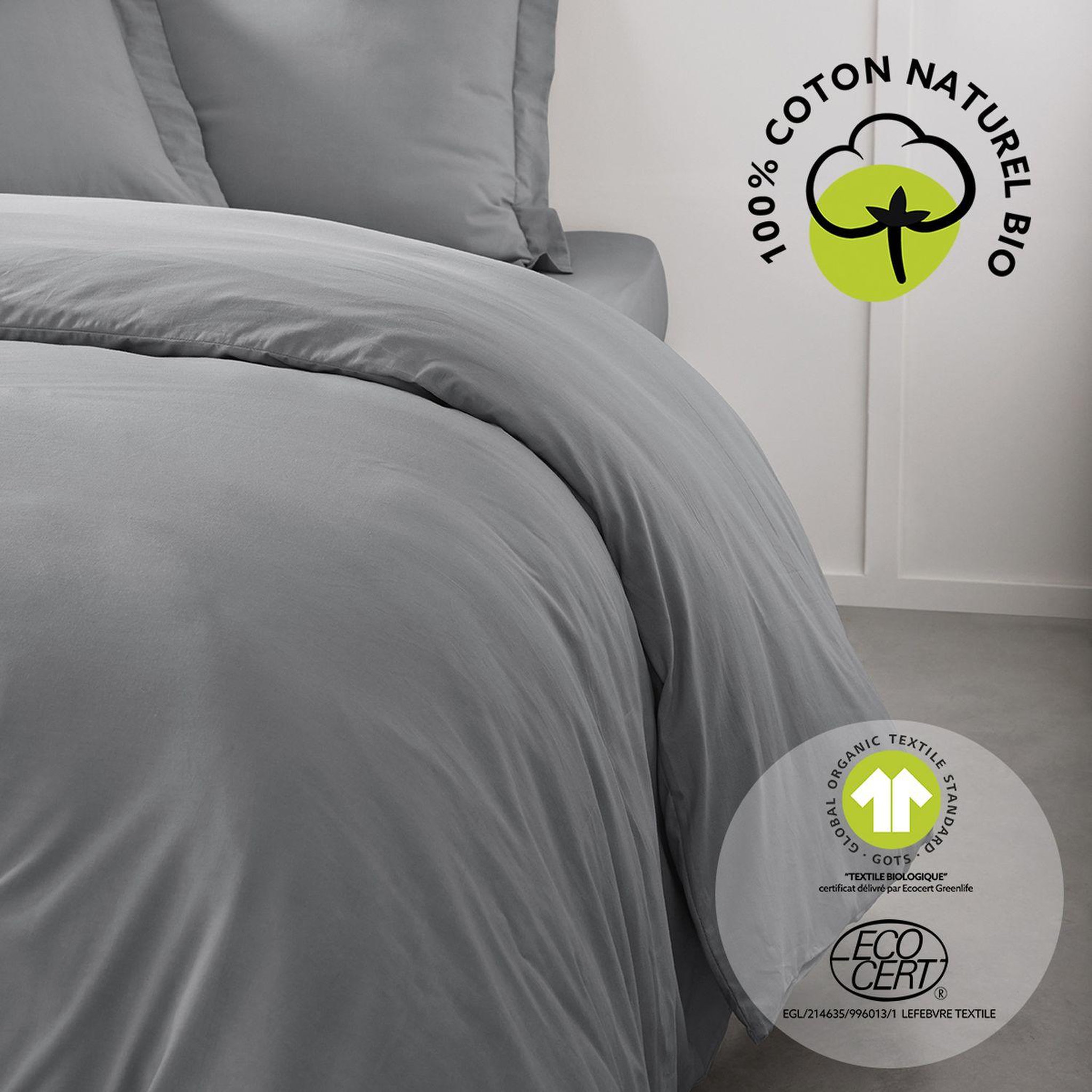 Voir la diapositive 2 : Today Housse de couette 2 places - 100% coton BIO