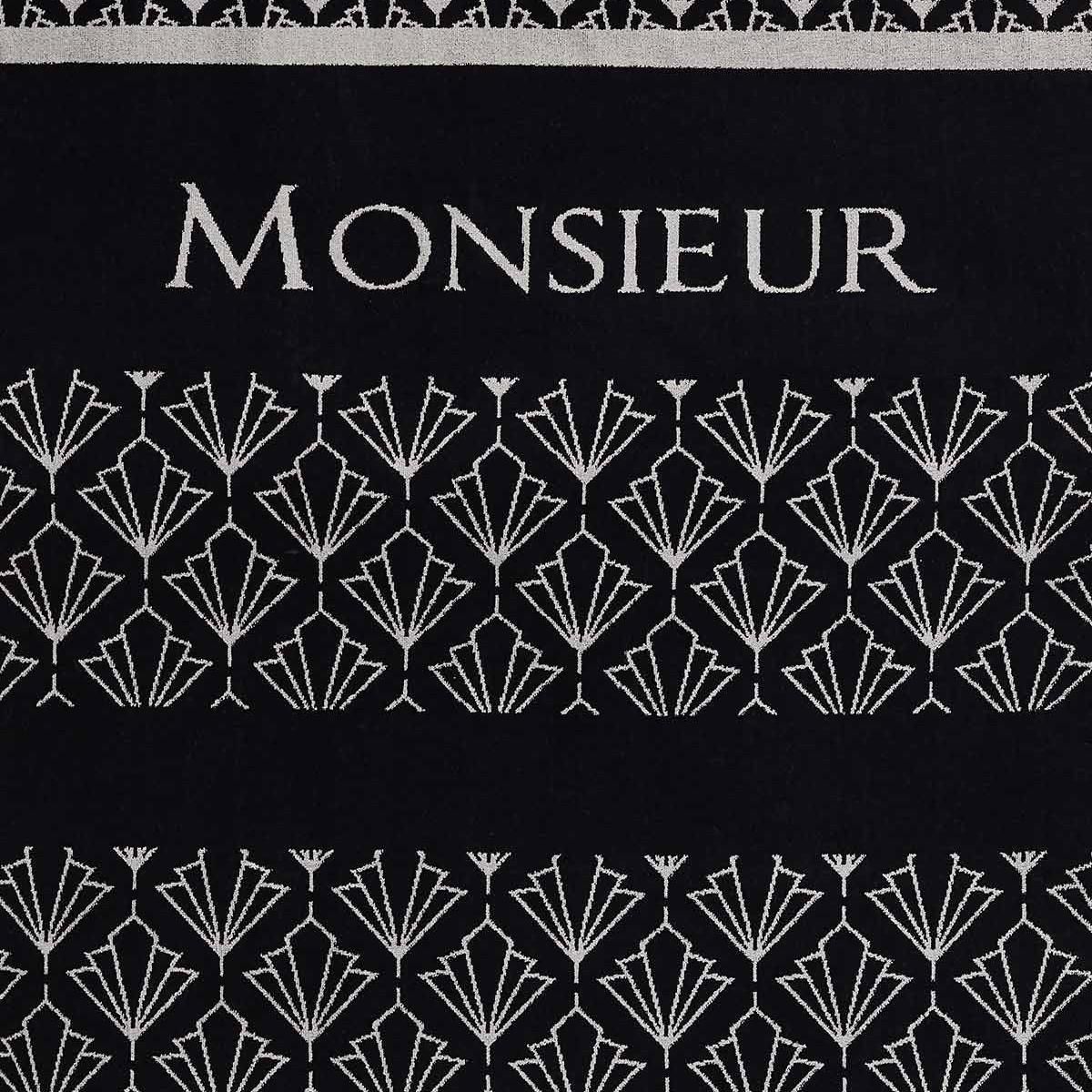 Sensei Maison Serviette de plage velours 100x180 cm MONSIEUR