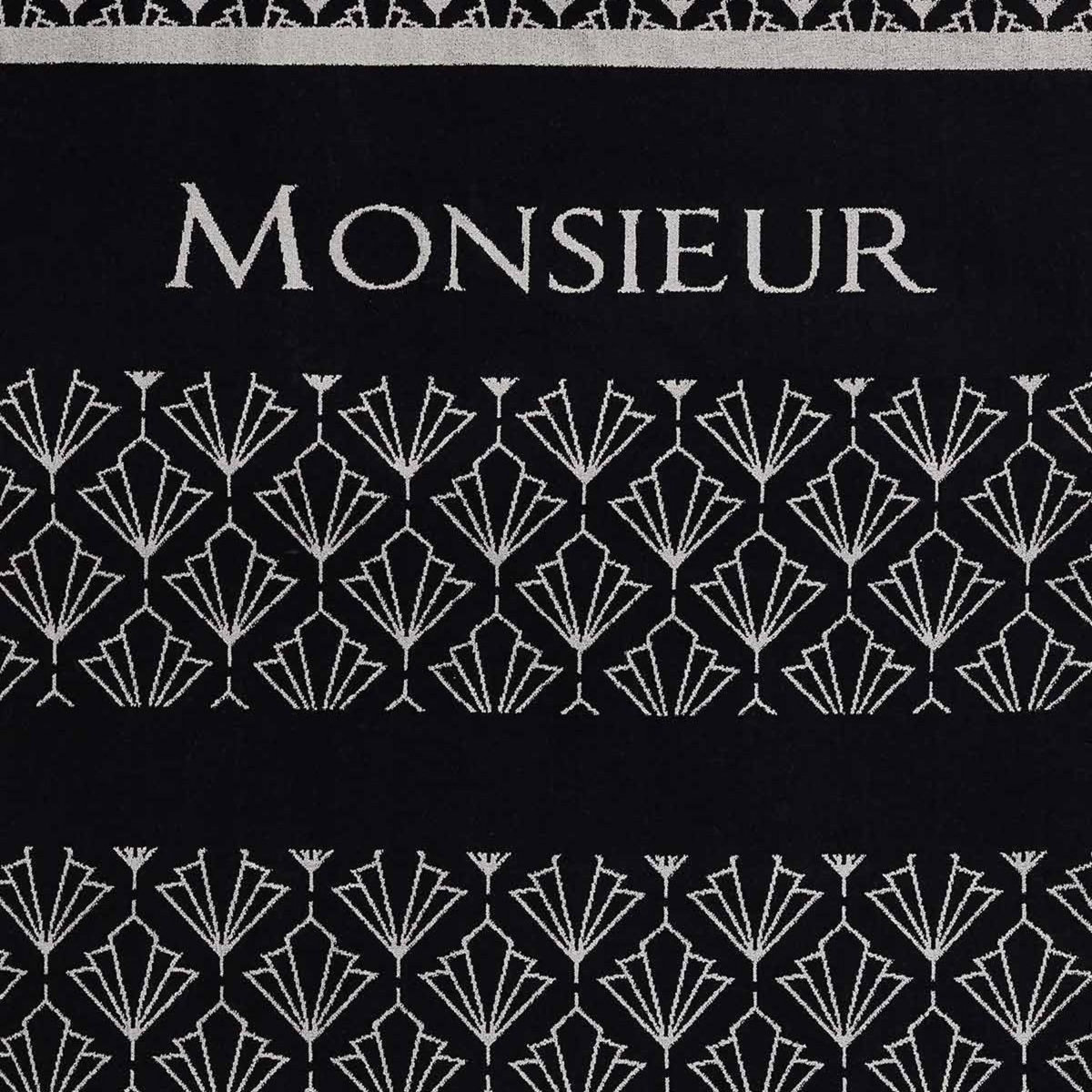 Sensei Maison Serviette de plage velours 100x180 cm MONSIEUR