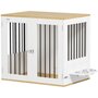 Voir la diapositive 1 : PAWHUT Cage pour chien en bois - 2 portes verrouillables, 2 gamelles rotatives  - 80 x 55 x 71 cm - blanc effet bois clair