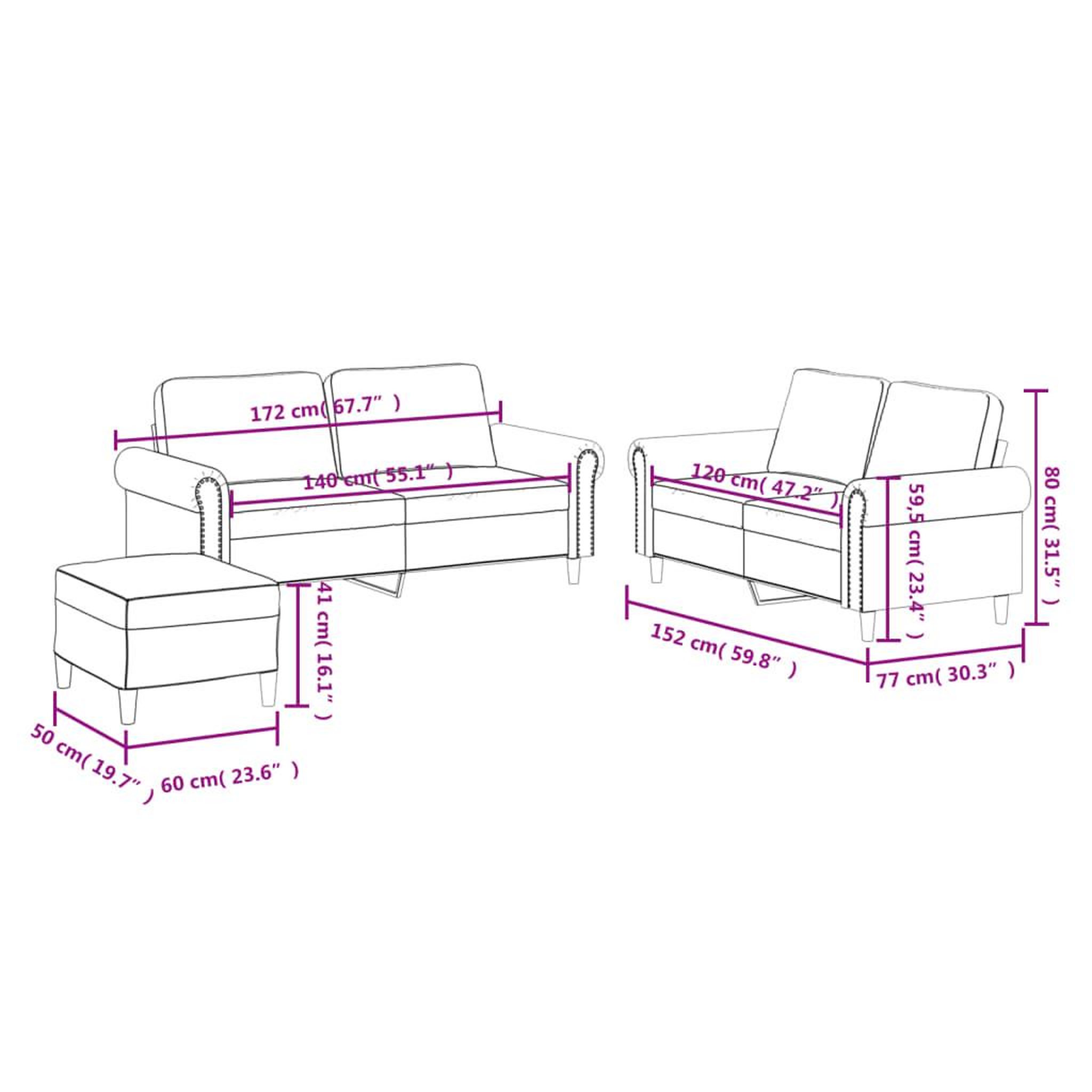 Voir la diapositive 6 : VIDAXL Ensemble de canapes 3 pcs avec coussins Creme Similicuir