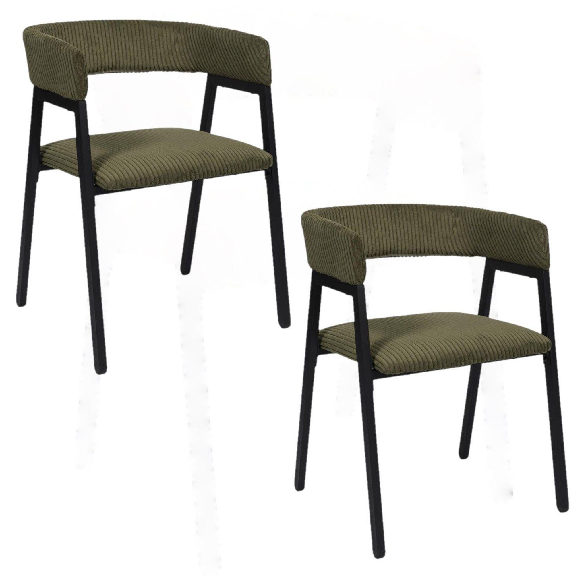 Voir la diapositive 1 : TOILINUX Lot de 2 fauteuils design en tissu côtelé scott