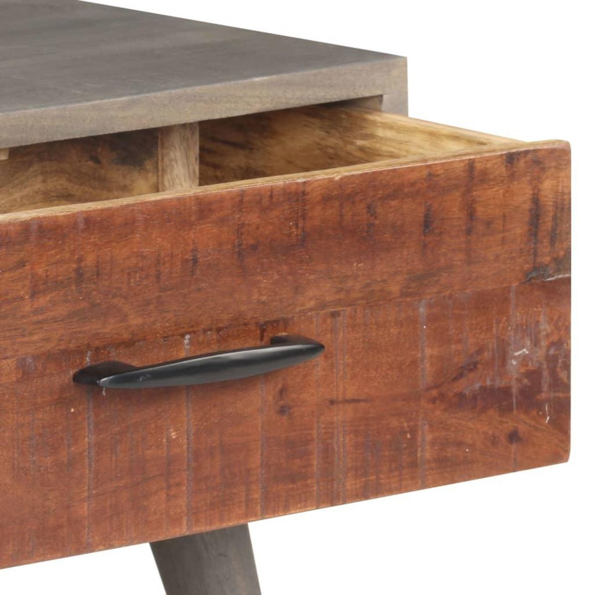 VIDAXL Table basse Gris 100x60x40 cm Bois massif de manguier brut