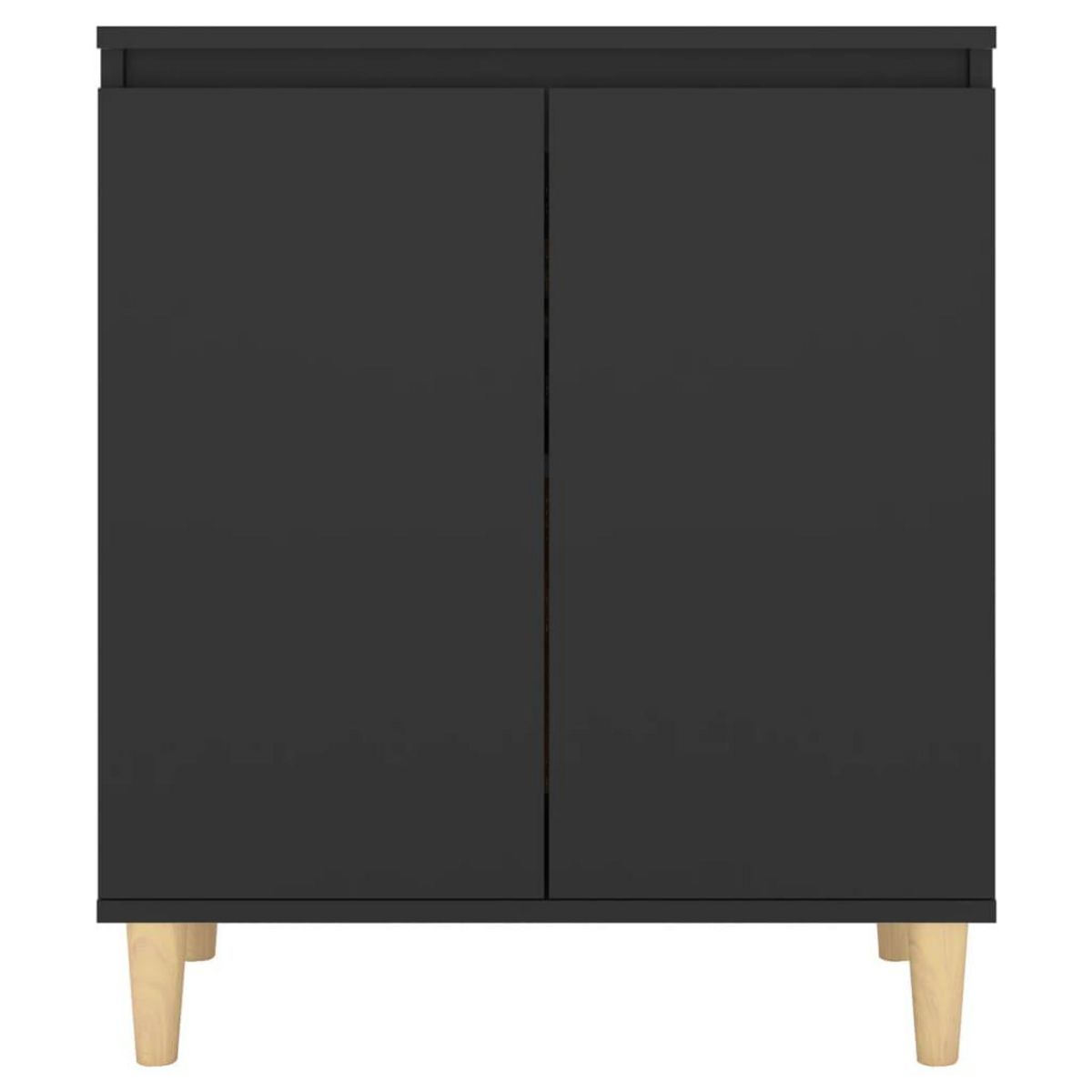 VIDAXL Buffet avec pieds en bois massif noir bois d'ingenierie