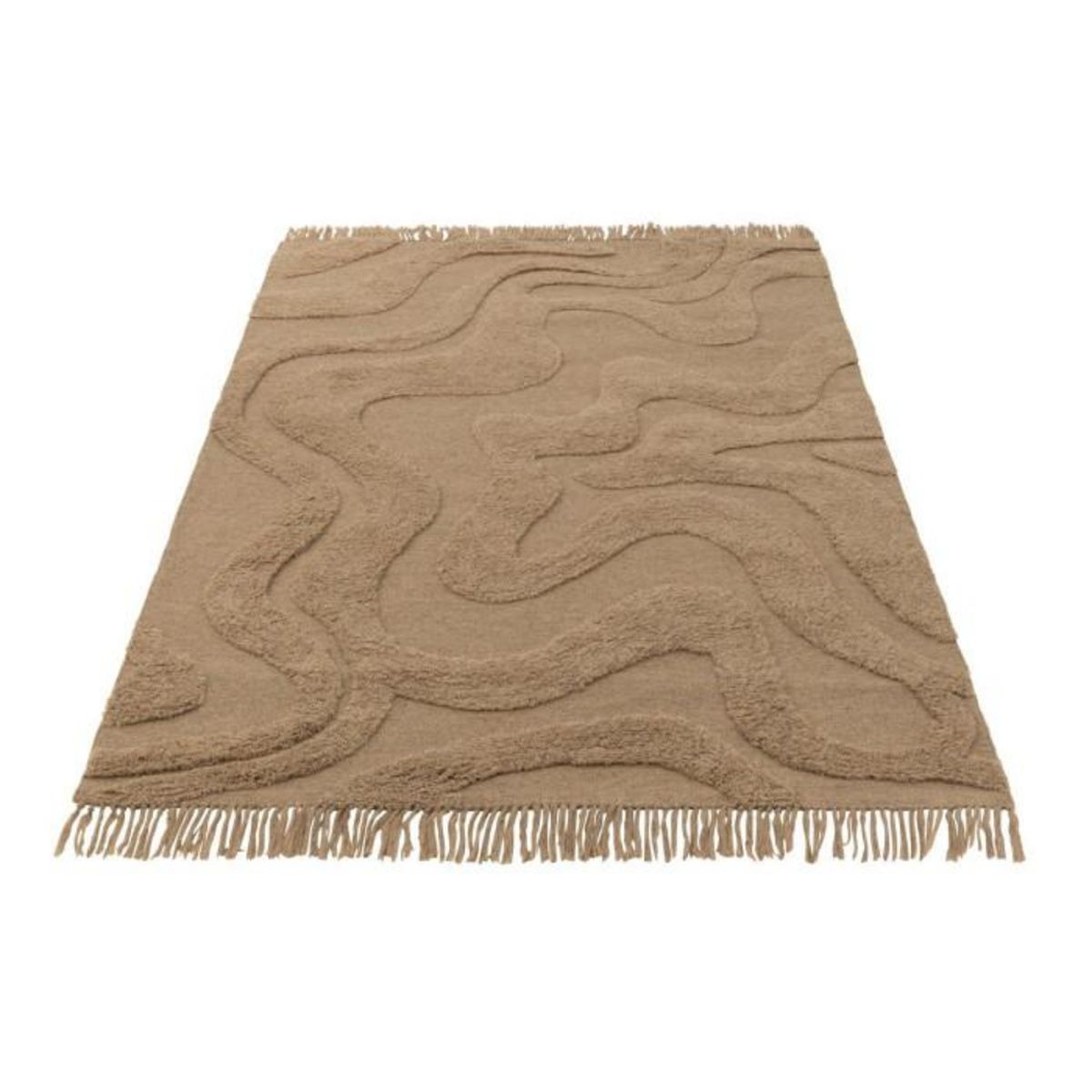 Paris Prix Tapis Tufté Design Courbes  Jaisalmer  160x230cm Beige