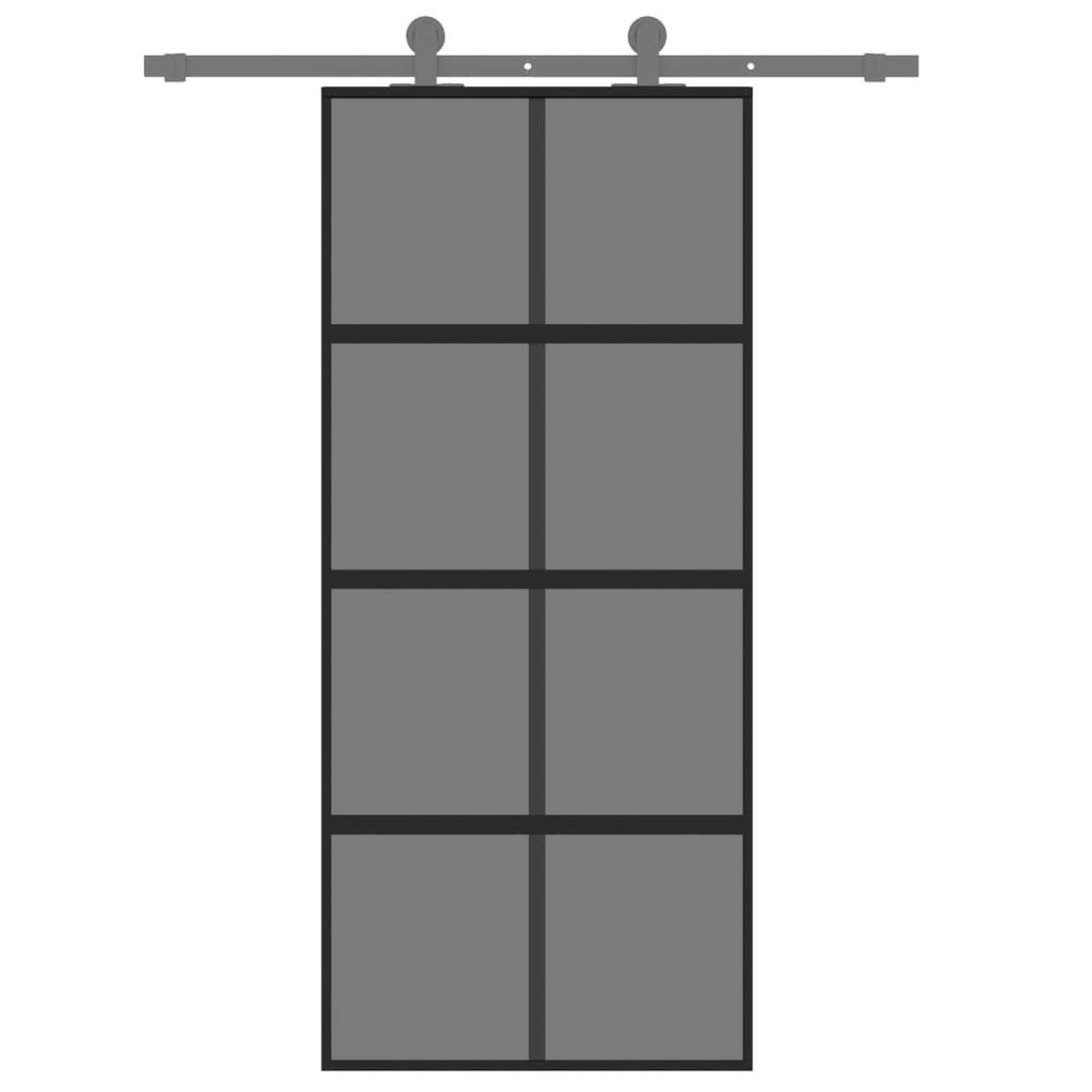 Voir la diapositive 3 : VIDAXL Porte coulissante noir 90x205 cm verre trempe aluminium
