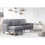 Voir la diapositive 2 : Habitat et Jardin Canapé d'angle réversible en tissu  Gabby  -  3 places - Gris Clair