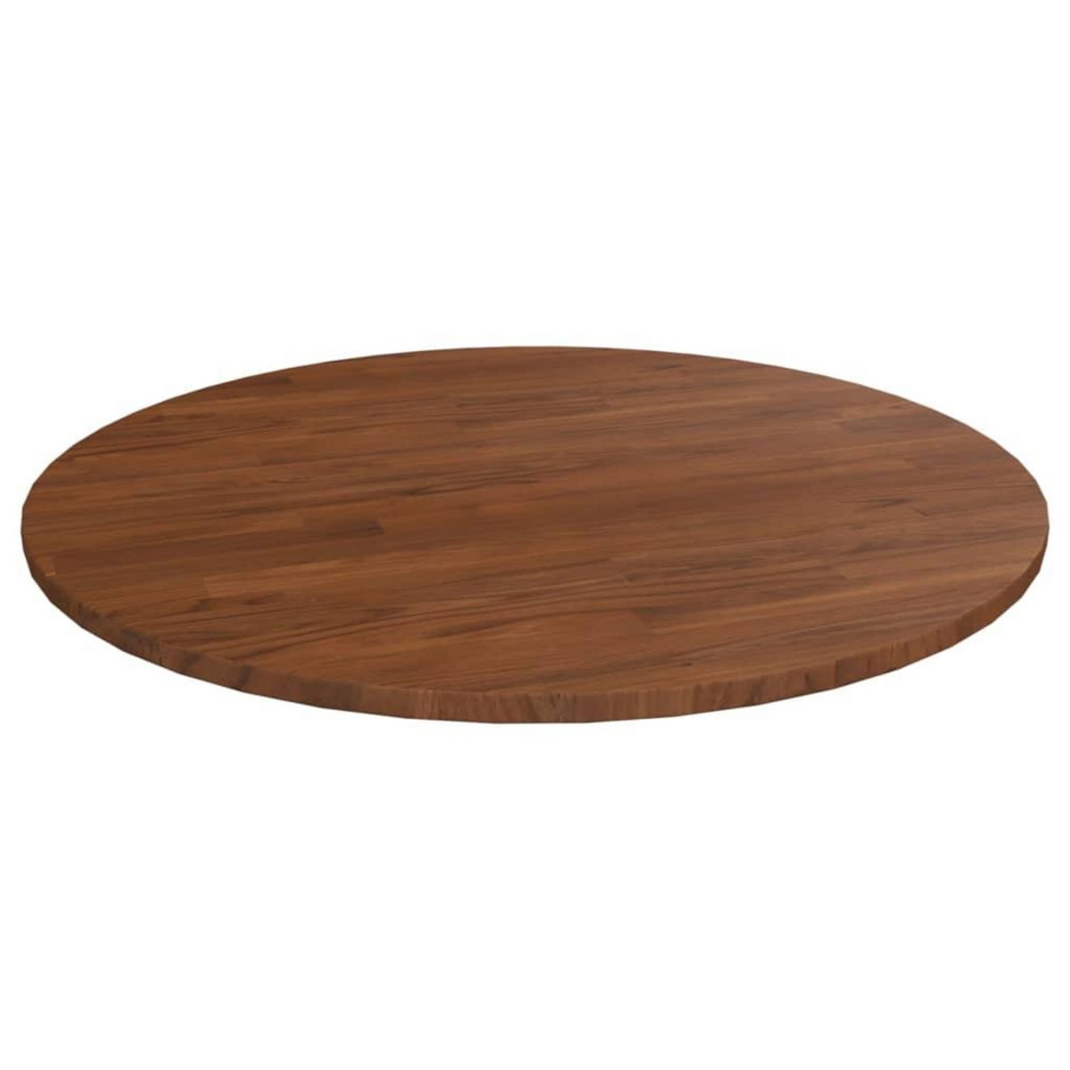 VIDAXL Dessus de table rond Marron fonce Ø90x1,5cm Chene massif traite