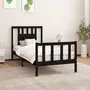 VIDAXL Cadre de lit avec tete de lit noir bois de pin massif 90x200 cm