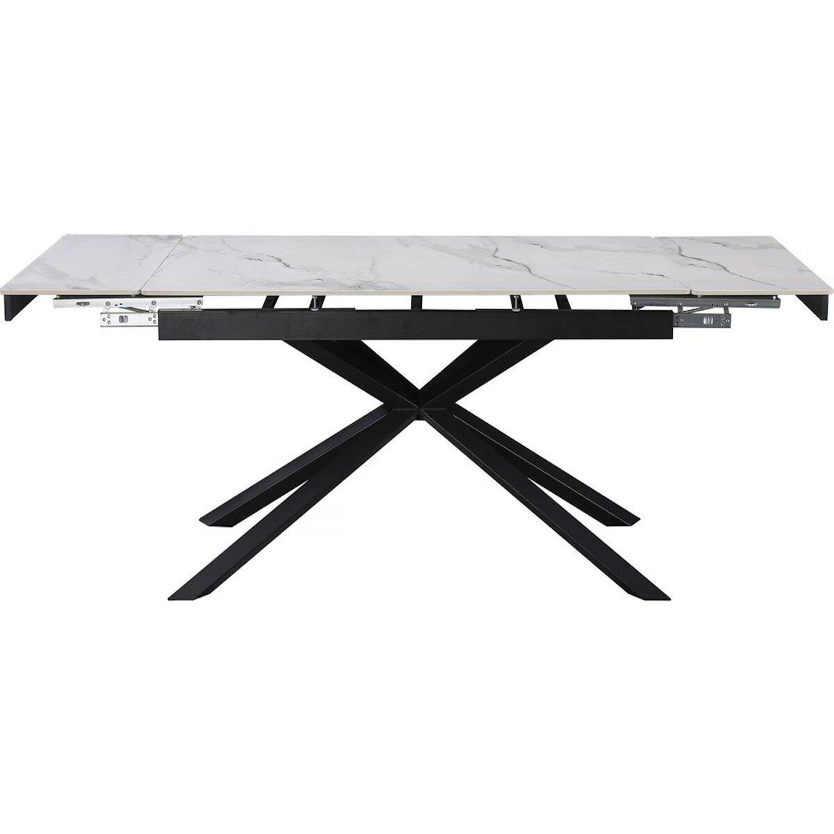 Habitat et Jardin Table à manger extensible en céramique 6 à 10 personnes  Celeste  - Blanc marbré gold