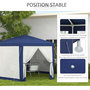 Voir la diapositive 6 : OUTSUNNY Tonnelle barnum tente de réception hexagonale 10 m² style cosy métal polyester imperméabilisé surface env. 10 m² bleu