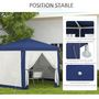 Voir la diapositive 6 : OUTSUNNY Tonnelle barnum tente de réception hexagonale 10 m² style cosy métal polyester imperméabilisé surface env. 10 m² bleu