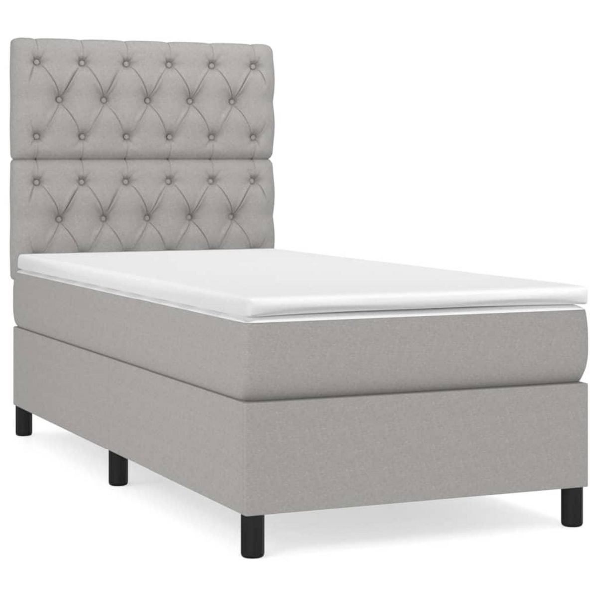 VIDAXL Sommier a lattes de lit avec matelas Gris clair 80x200 cm Tissu