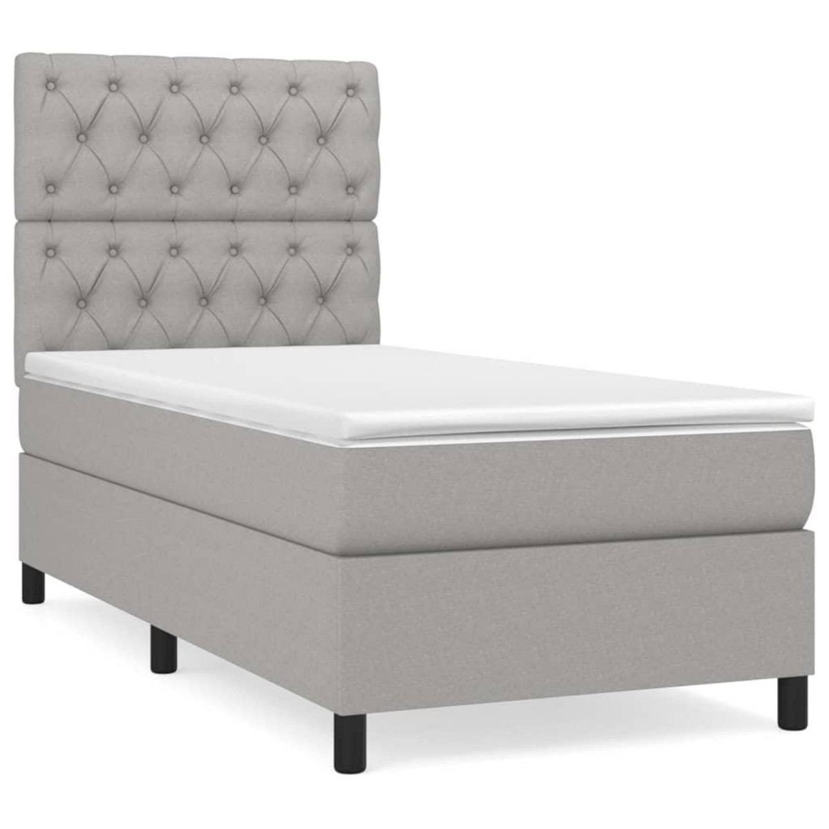 VIDAXL Sommier a lattes de lit avec matelas Gris clair 80x200 cm Tissu