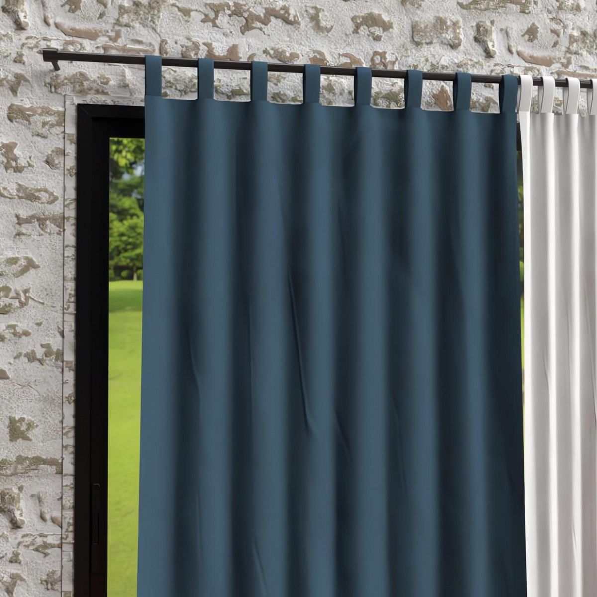 SOLEIL D'OCRE Rideau à pattes en microfibre lavée 135x250 cm BOHEME, par Soleil d'Ocre