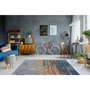 Voir la diapositive 2 : Paris Prix Tapis Vintage à Poils Courts  Blaze  Bleu & Beige