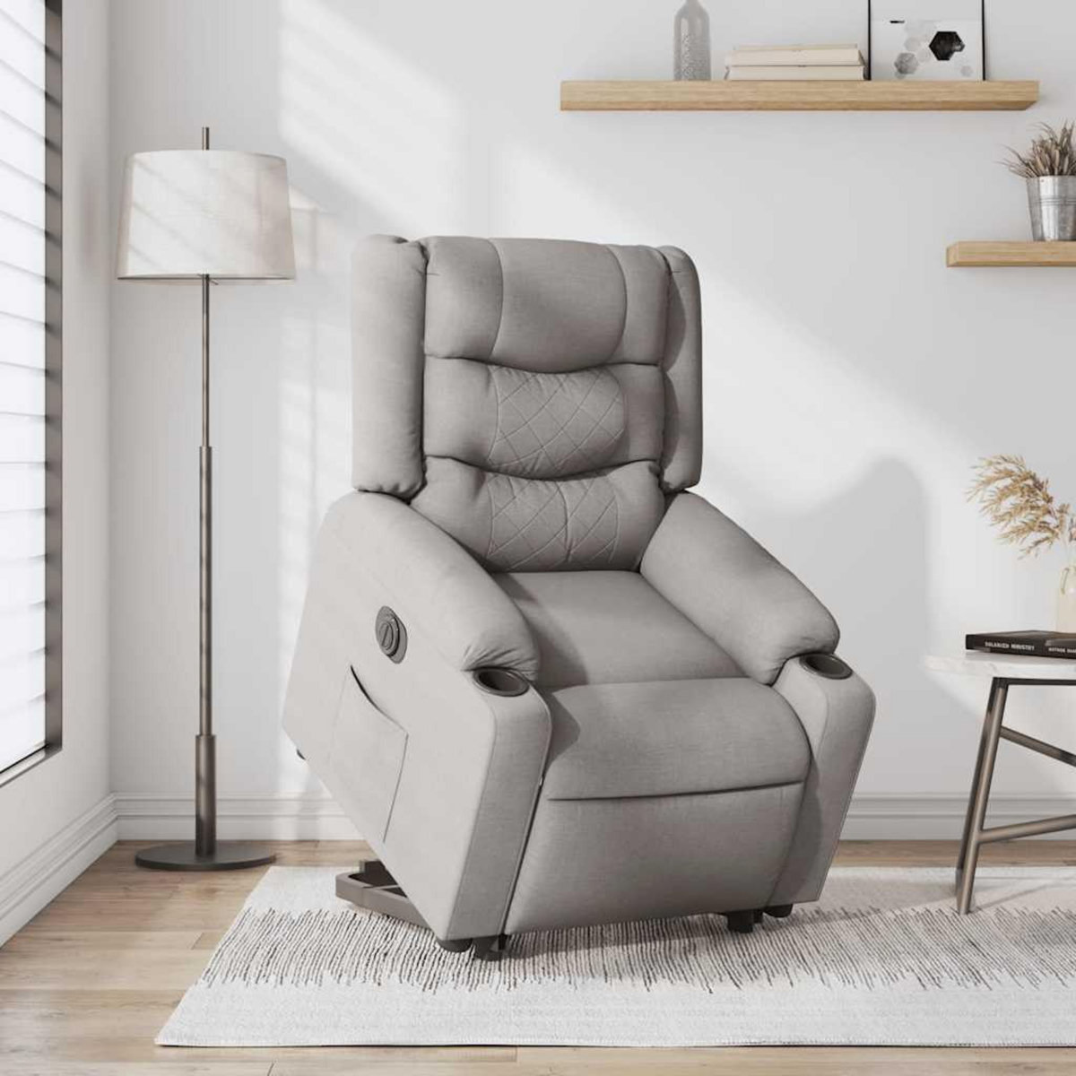 VIDAXL Fauteuil inclinable electrique gris nuage tissu
