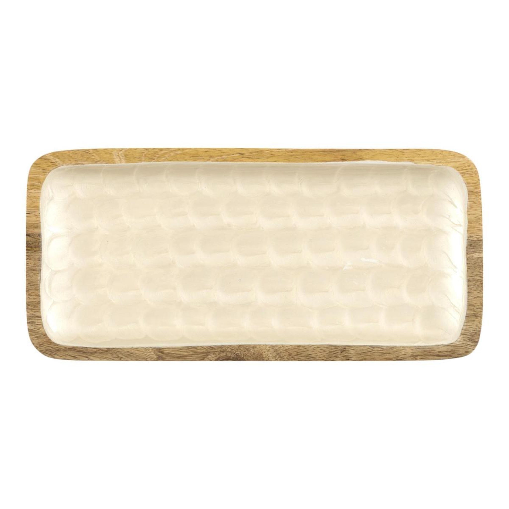 Voir la diapositive 3 : The Home Deco Factory Plat de présentation en bois  nerina  30cm beige