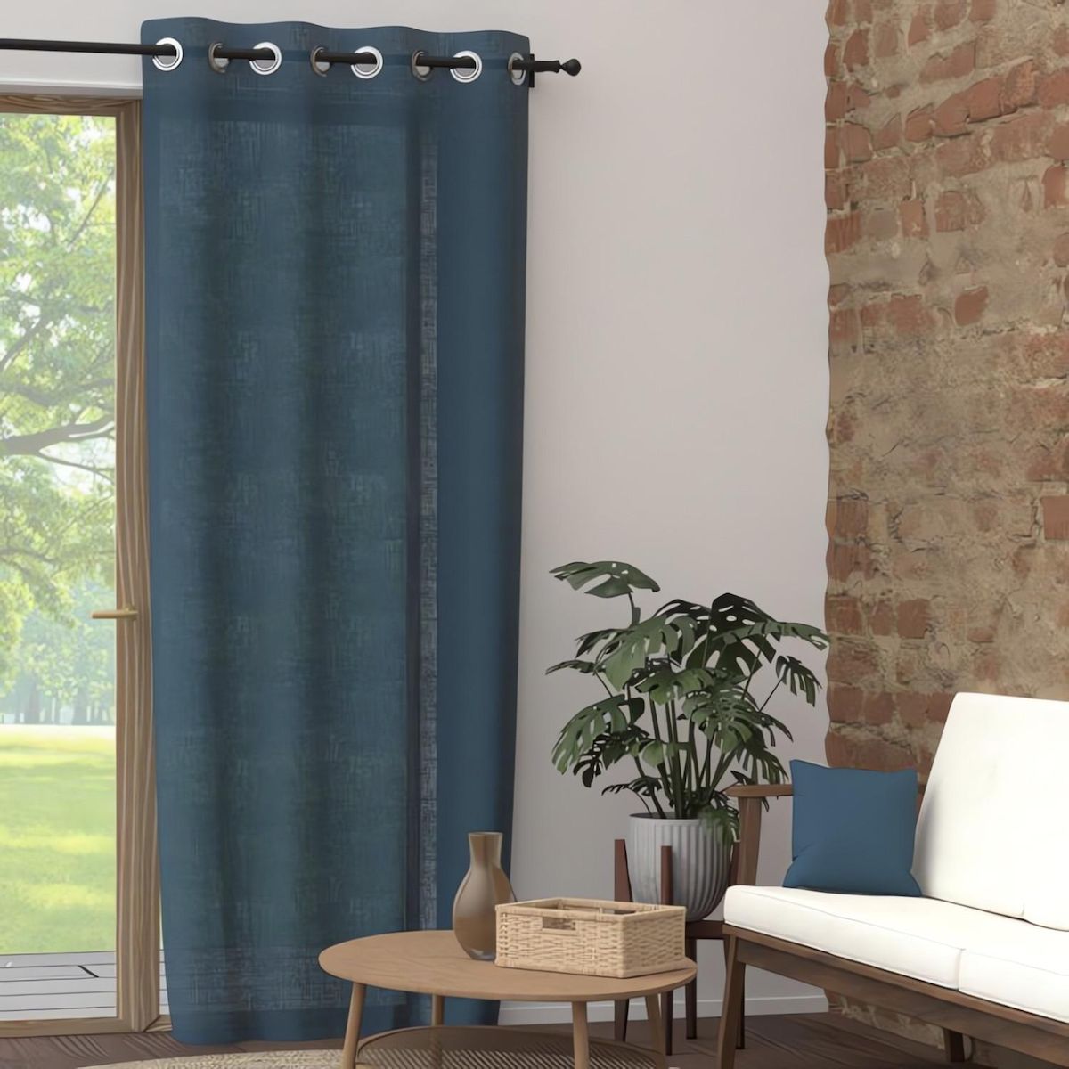 SOLEIL D'OCRE Rideau à oeillets pur coton PANAMA, par Soleil d'Ocre