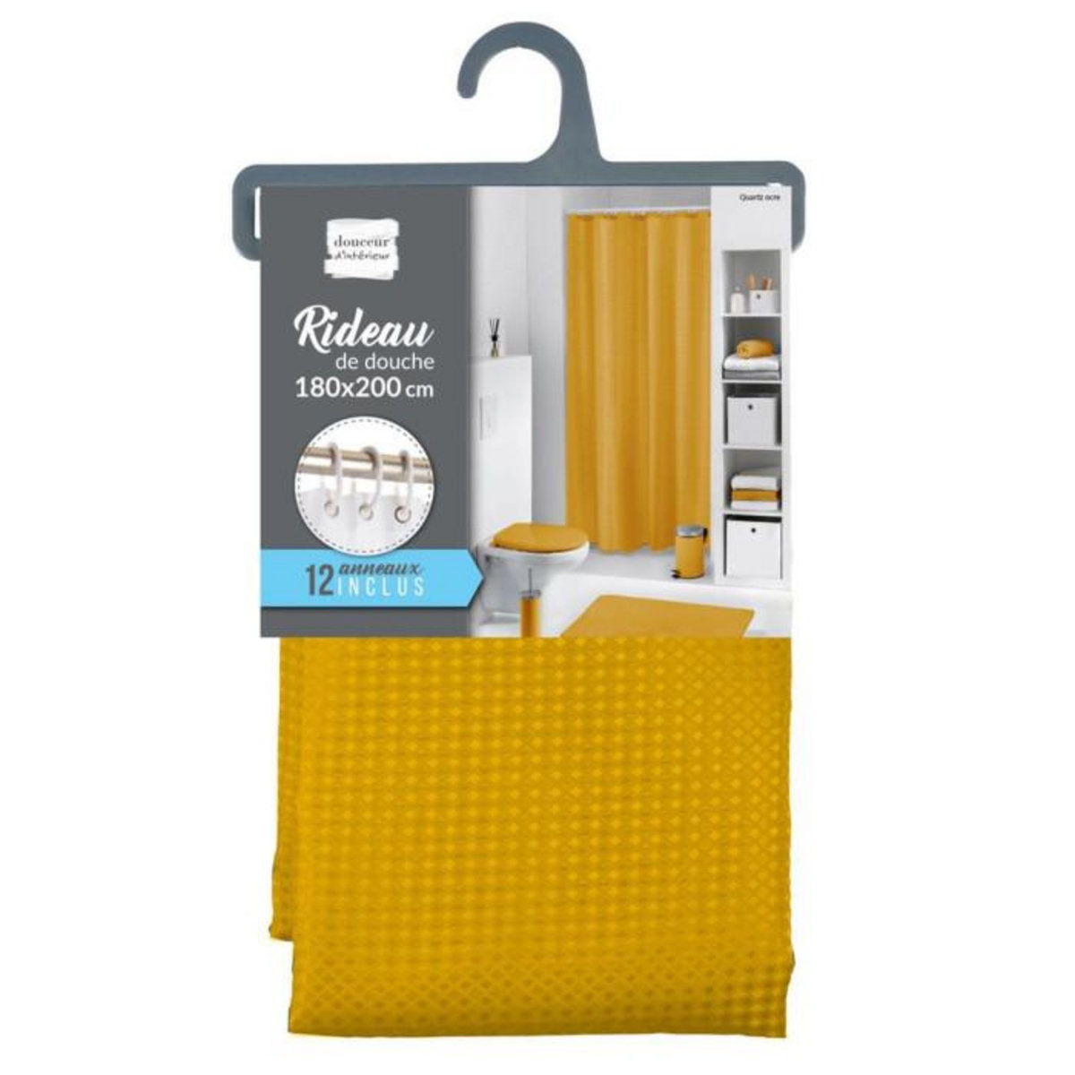 Paris Prix Rideau de Douche  Quartz  180x200cm Ocre