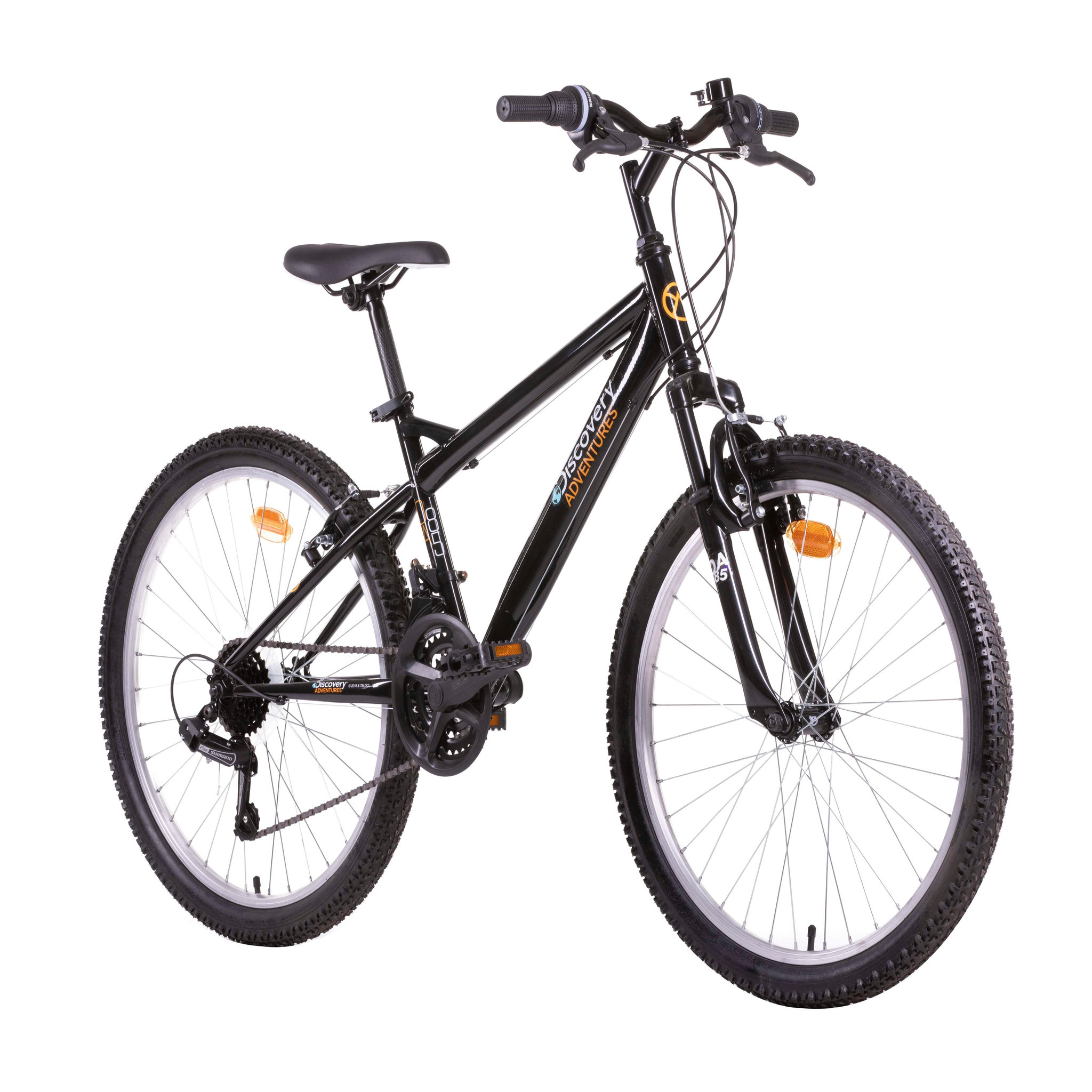 Voir la diapositive 2 : DISCOVERY ADVENTURES Vélo enfant (140/160 cm) - VTT 24'' Rigide Garçon  Discovery Adventures - 18 Vitesses - Fourche Télescopique - Dérailleur Shimano - Freins V-Brake
