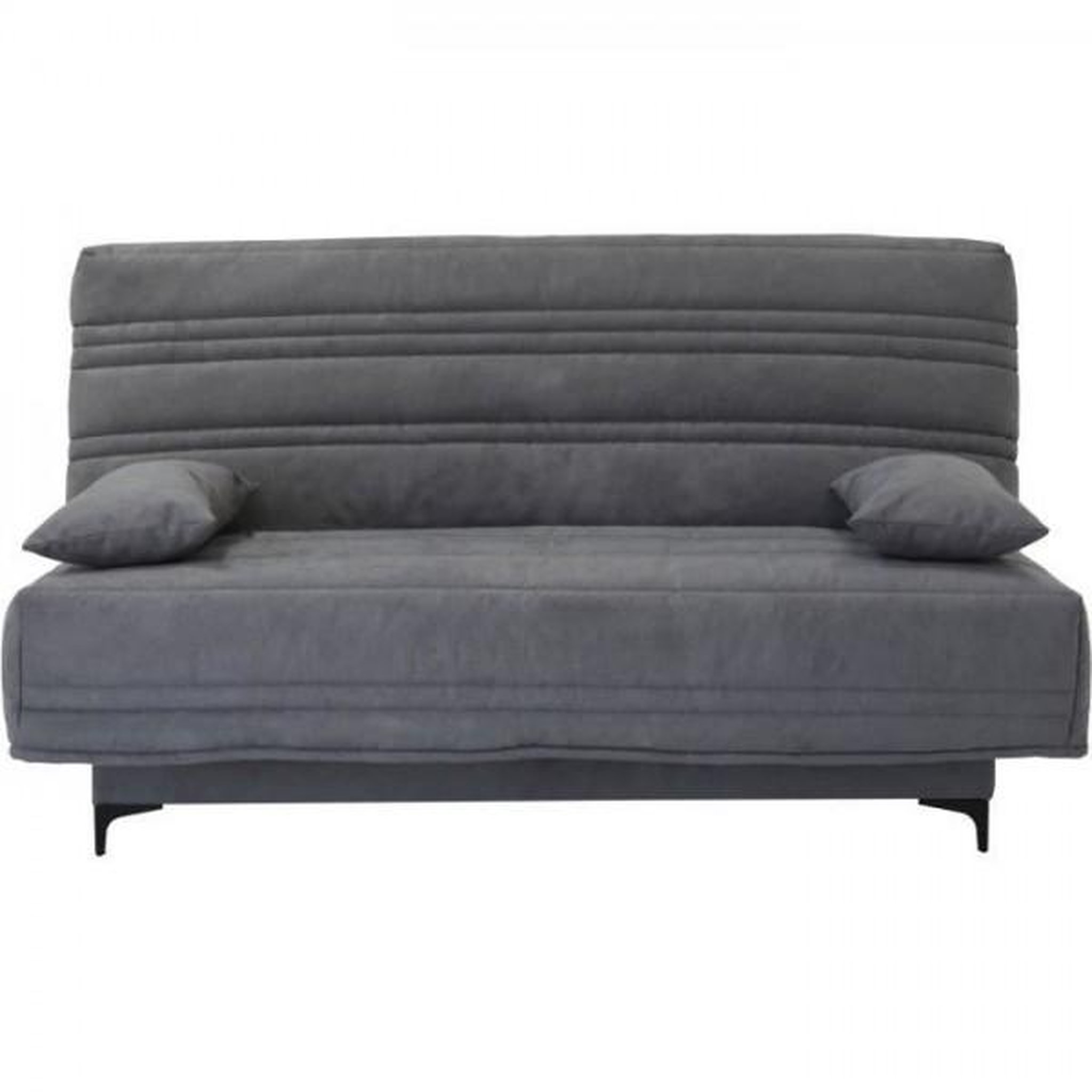 Voir la diapositive 1 : MARKET24 Banquette clic clac 3 places - Tissu gris moyen - L199 x P96 x H103 cm - KRISTEN - Style contemporain