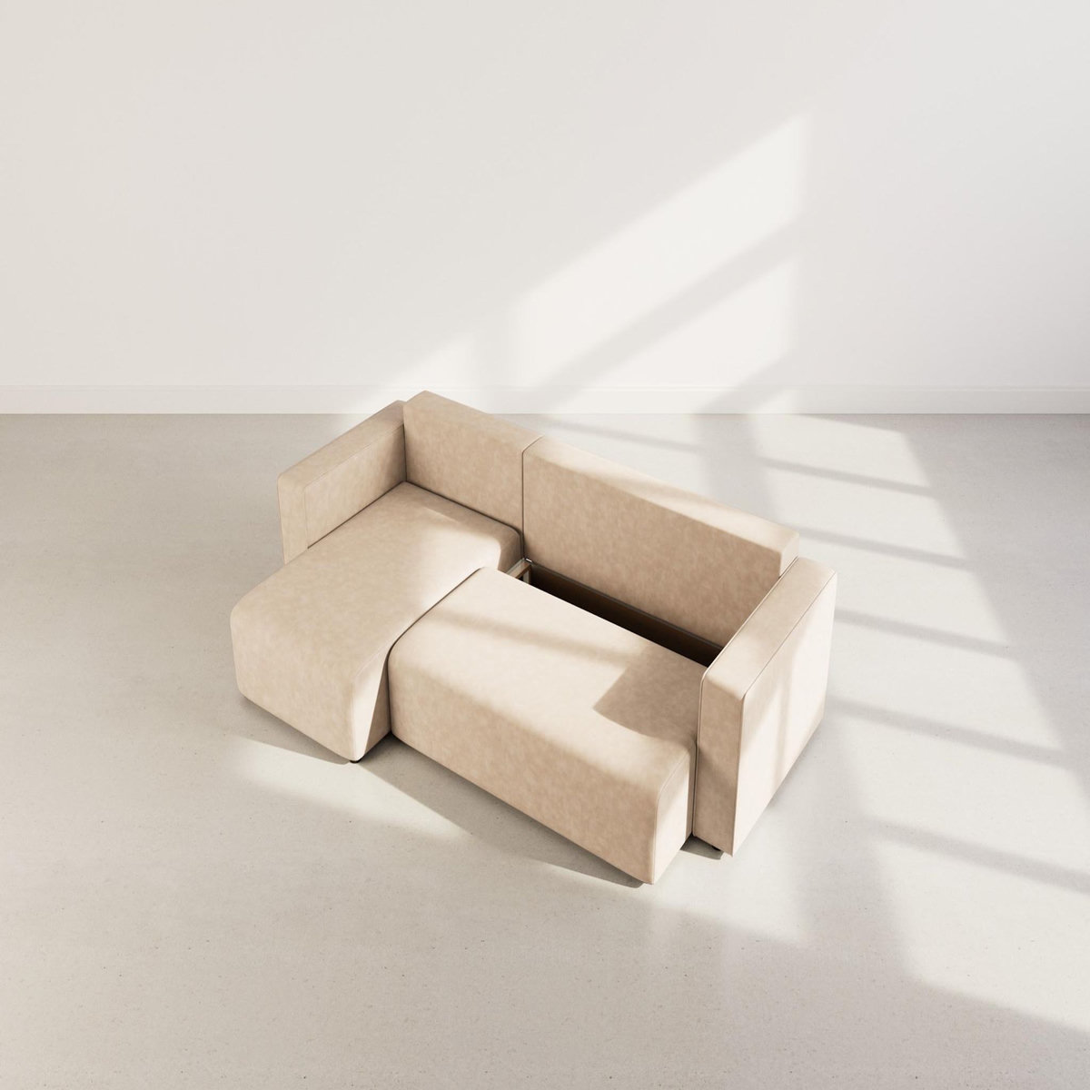 BEST MOBILIER Topaze - canapé d'angle réversible 4 places convertible avec coffre en simili