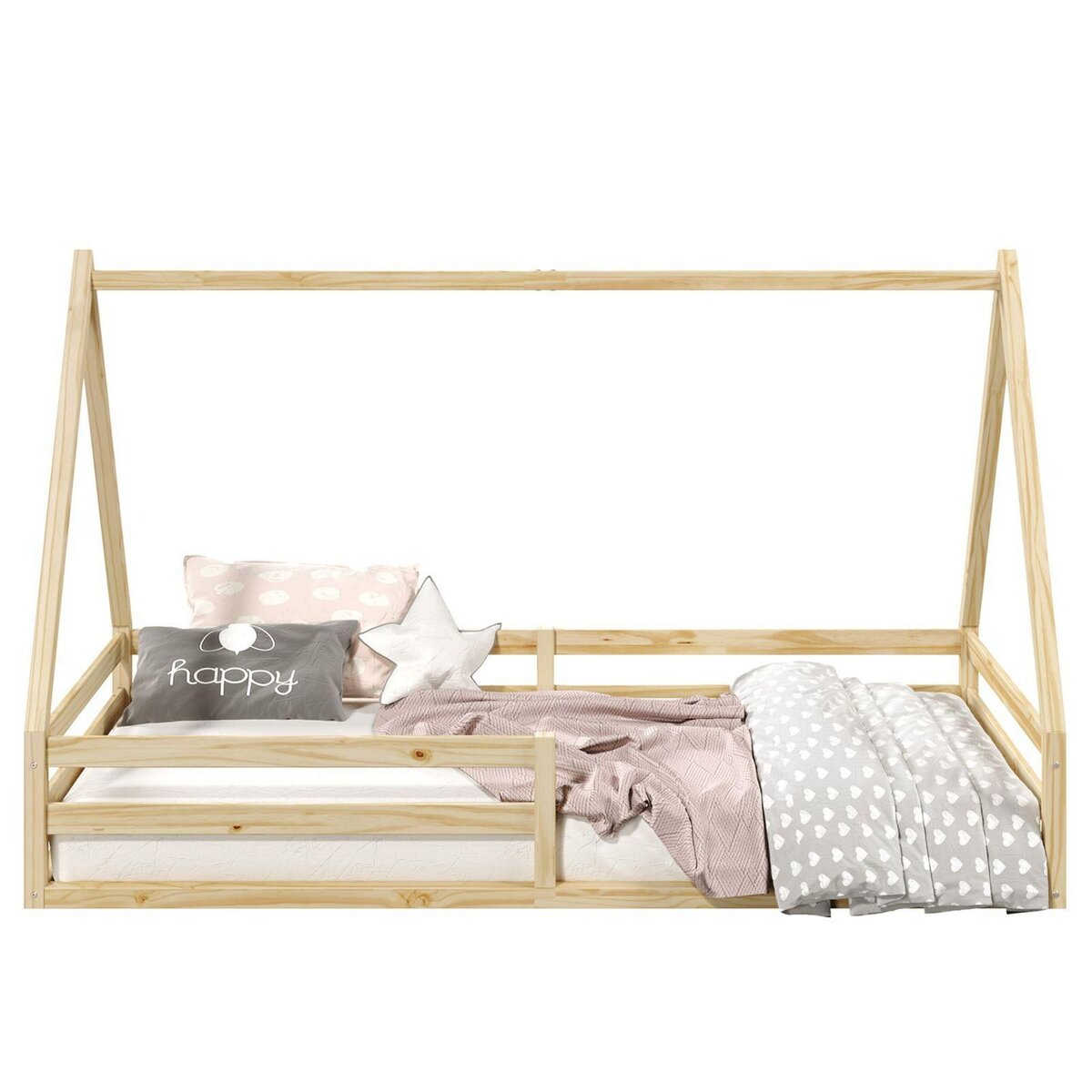 IDIMEX Lit cabane SILA 90 x 190 cm, en pin massif