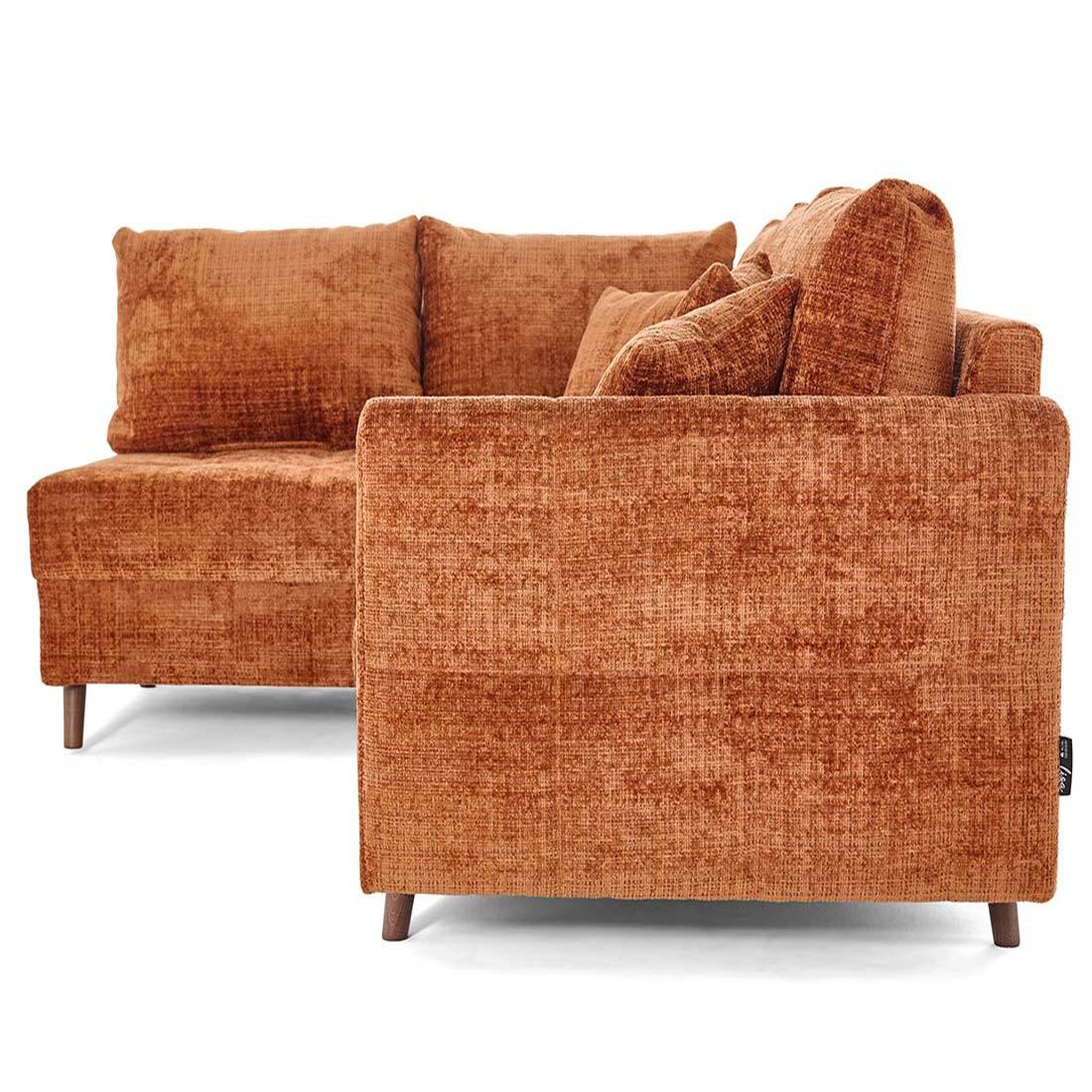 Voir la diapositive 6 : BEST MOBILIER Rune - canapé d'angle gauche 4 places en velours texturé