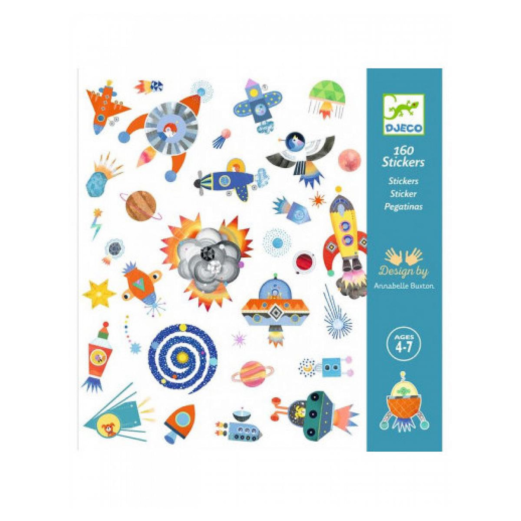 Voir la diapositive 2 : Djeco Pochette de 160 Stickers Interstellaire