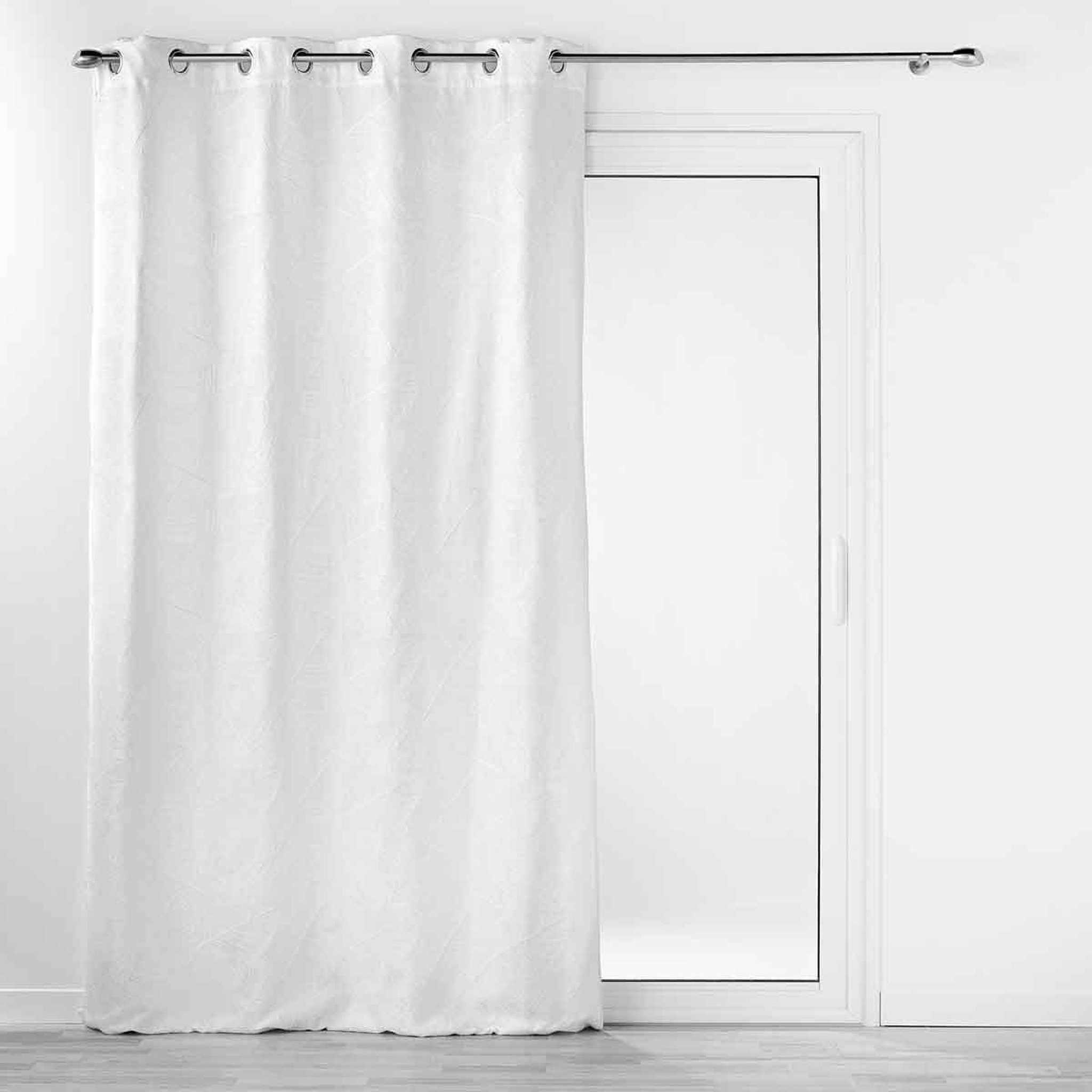 Douceur d'Intérieur Rideau à œillets jacquard  floriss  140x260cm blanc