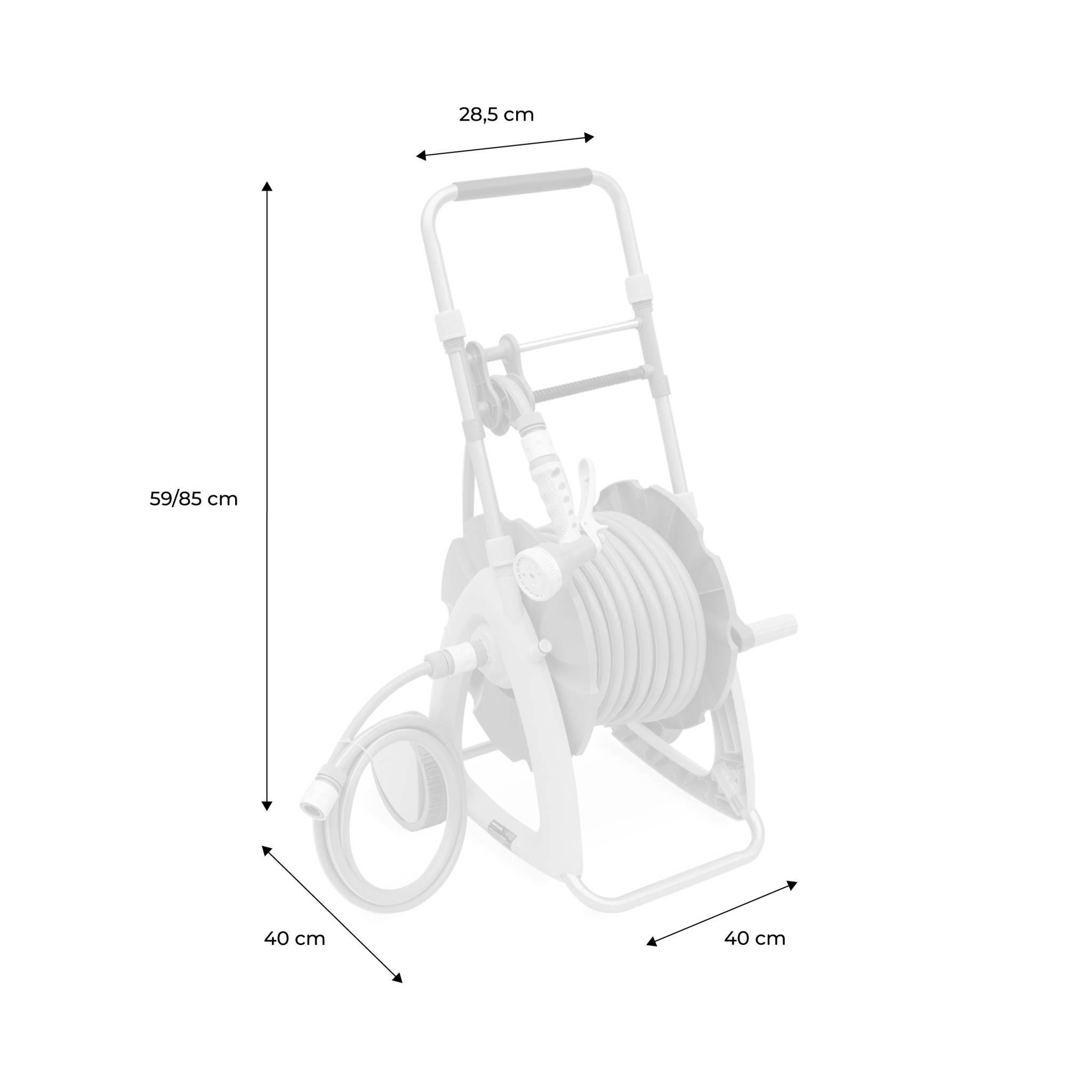 Voir la diapositive 6 : SWEEEK Dévidoir sur roues 30m. enrouleur avec tuyau d'arrosage. raccord et pistolet d'arrosage fournis