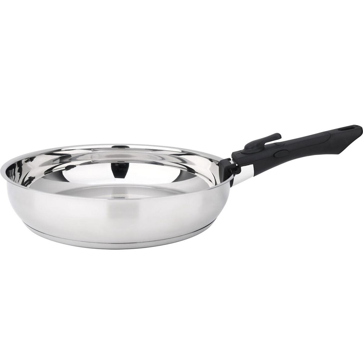 BAUMALU Lot de 2 poêles inox 24 et 28 cm + poignée - 341960