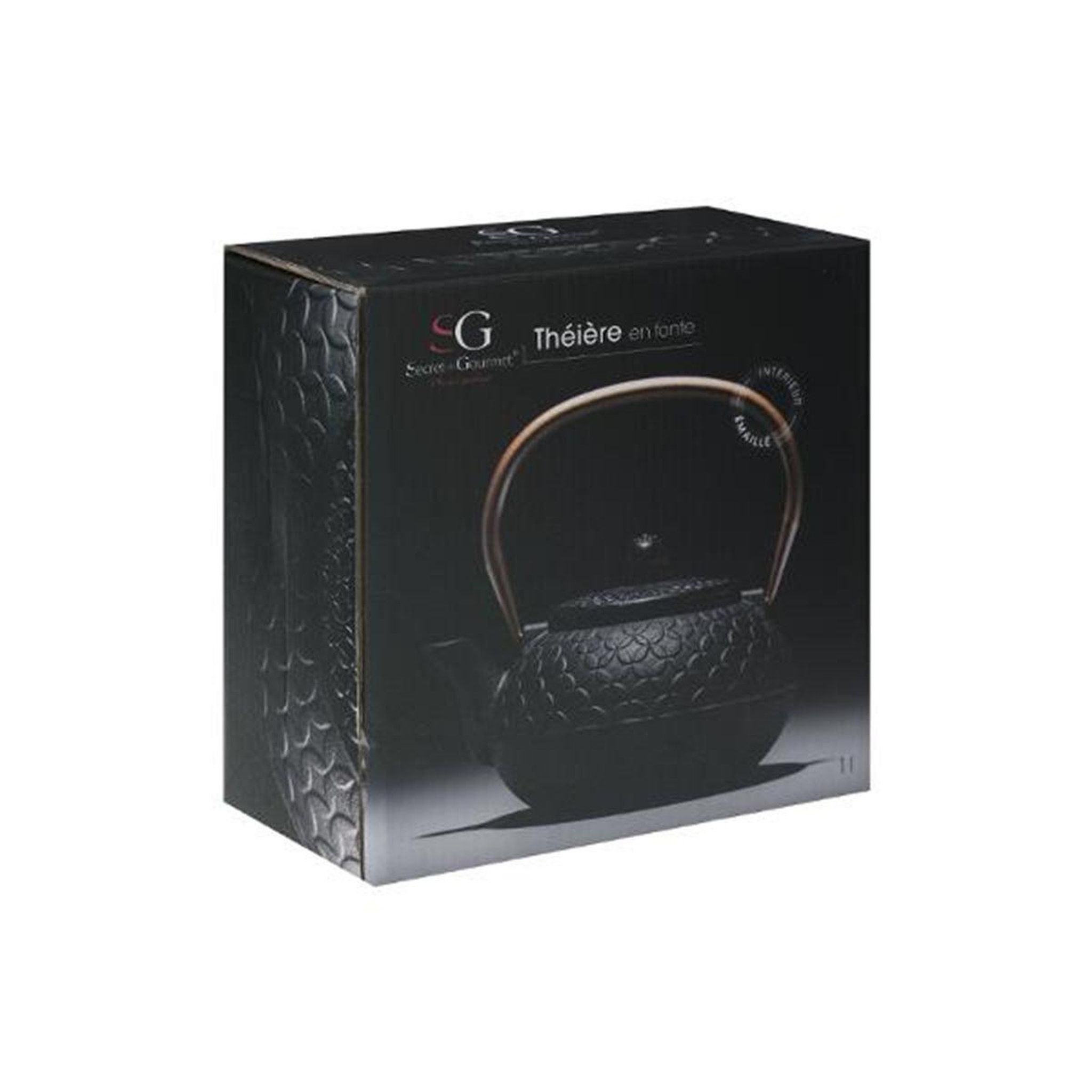 Voir la diapositive 2 : SECRET DE GOURMET Théière en fonte design flower - 1000 ml - noir