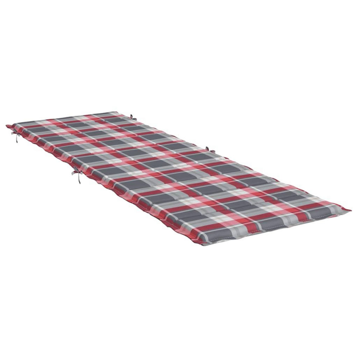 VIDAXL Coussin de chaise longue a carreaux rouge 186x58x4 cm
