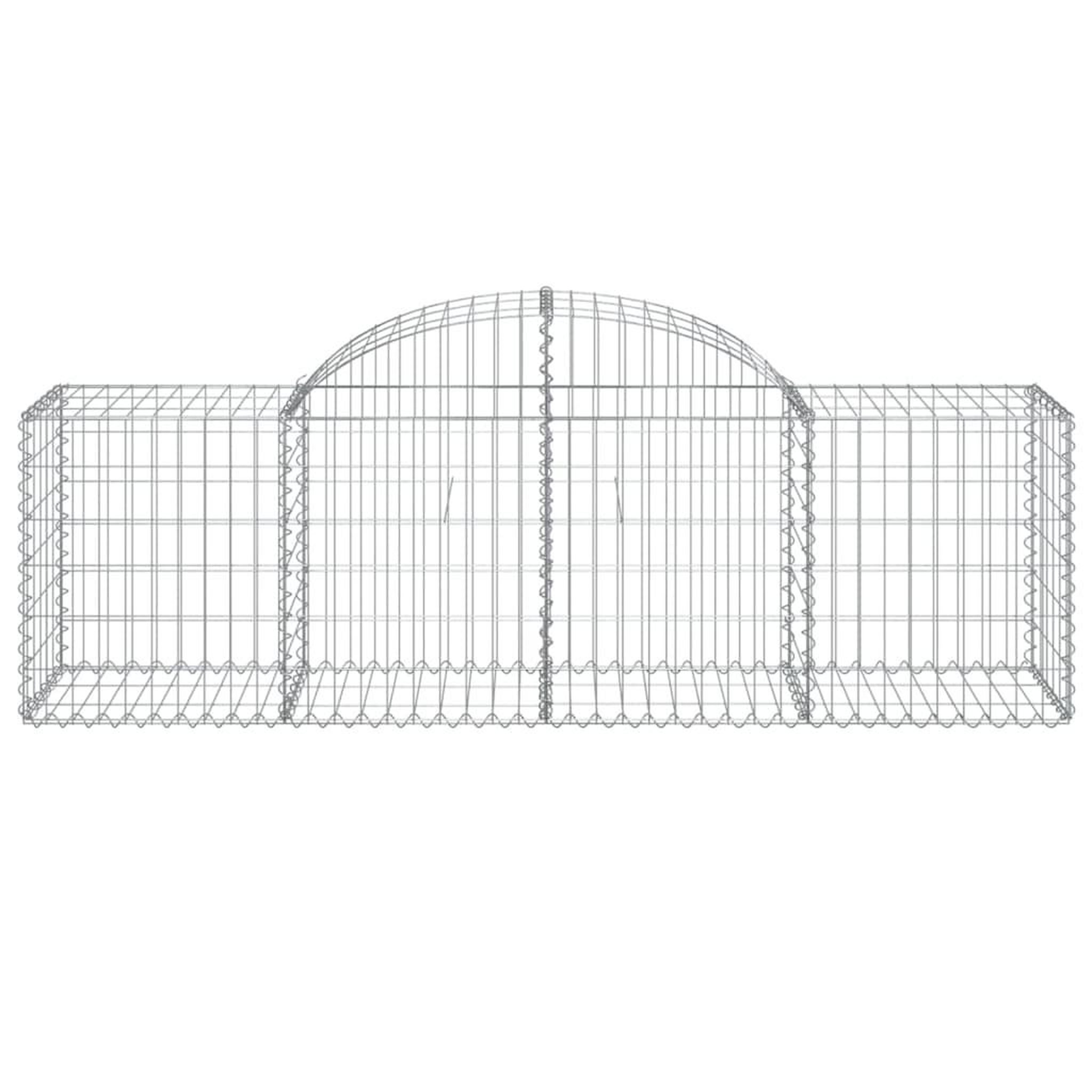 Voir la diapositive 3 : VIDAXL Panier de gabions arque 200x50x60/80 cm Fer galvanise