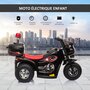 HOMCOM Moto scooter électrique pour enfants modèle policier 6 V 3 Km/h fonctions lumineuses et sonores top case noir