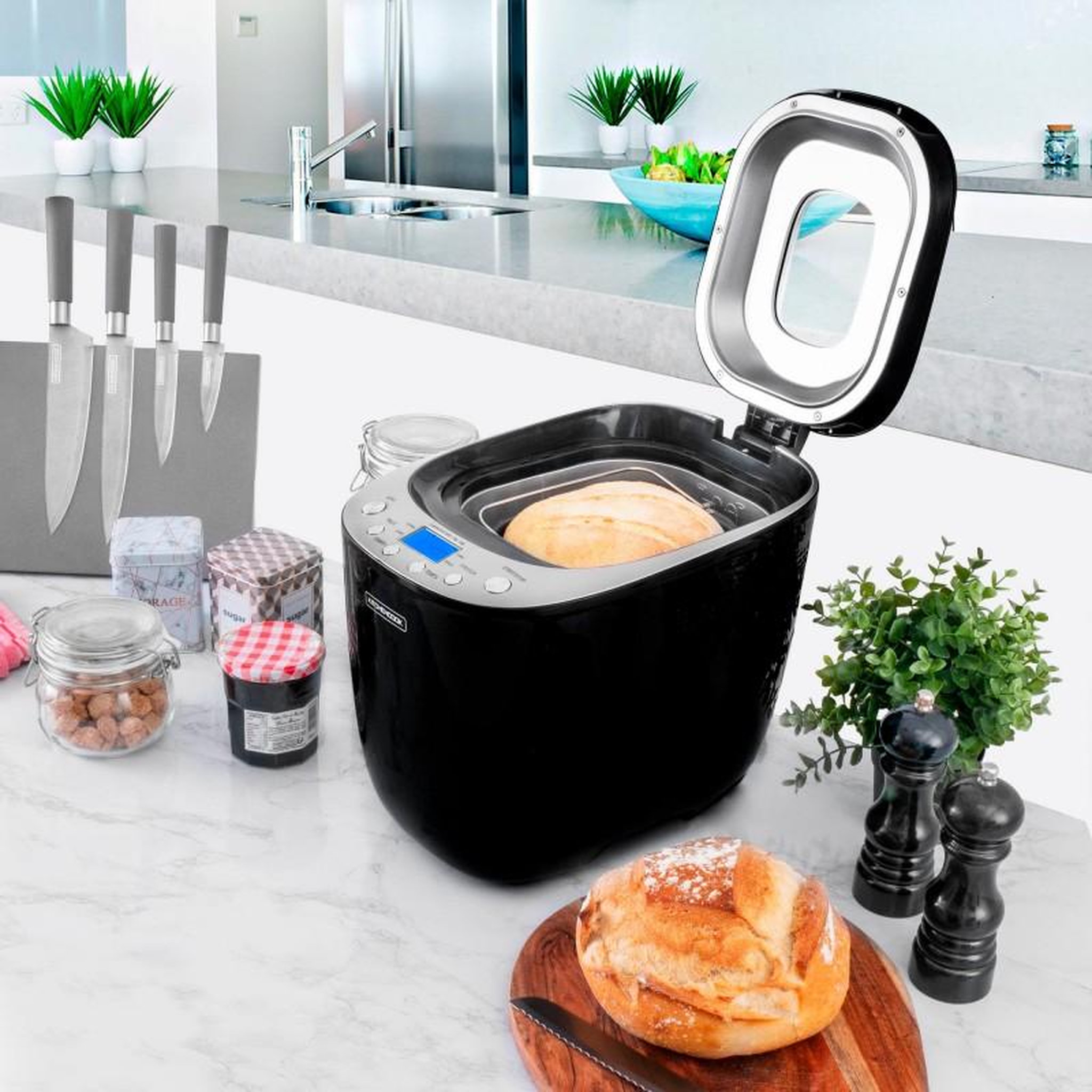 Voir la diapositive 2 : KITCHENCOOK Kitchencook - smart_b - noir - machine à pain - 550 w - 12 programmes
