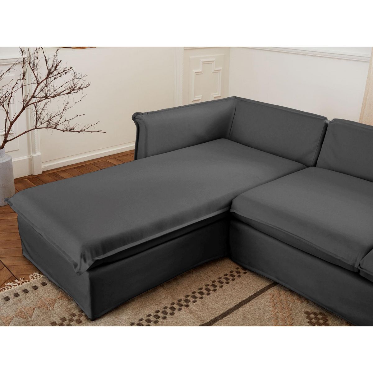 LISA DESIGN Adriann - canapé d'angle gauche fixe - 4 places - en tissu déhoussable