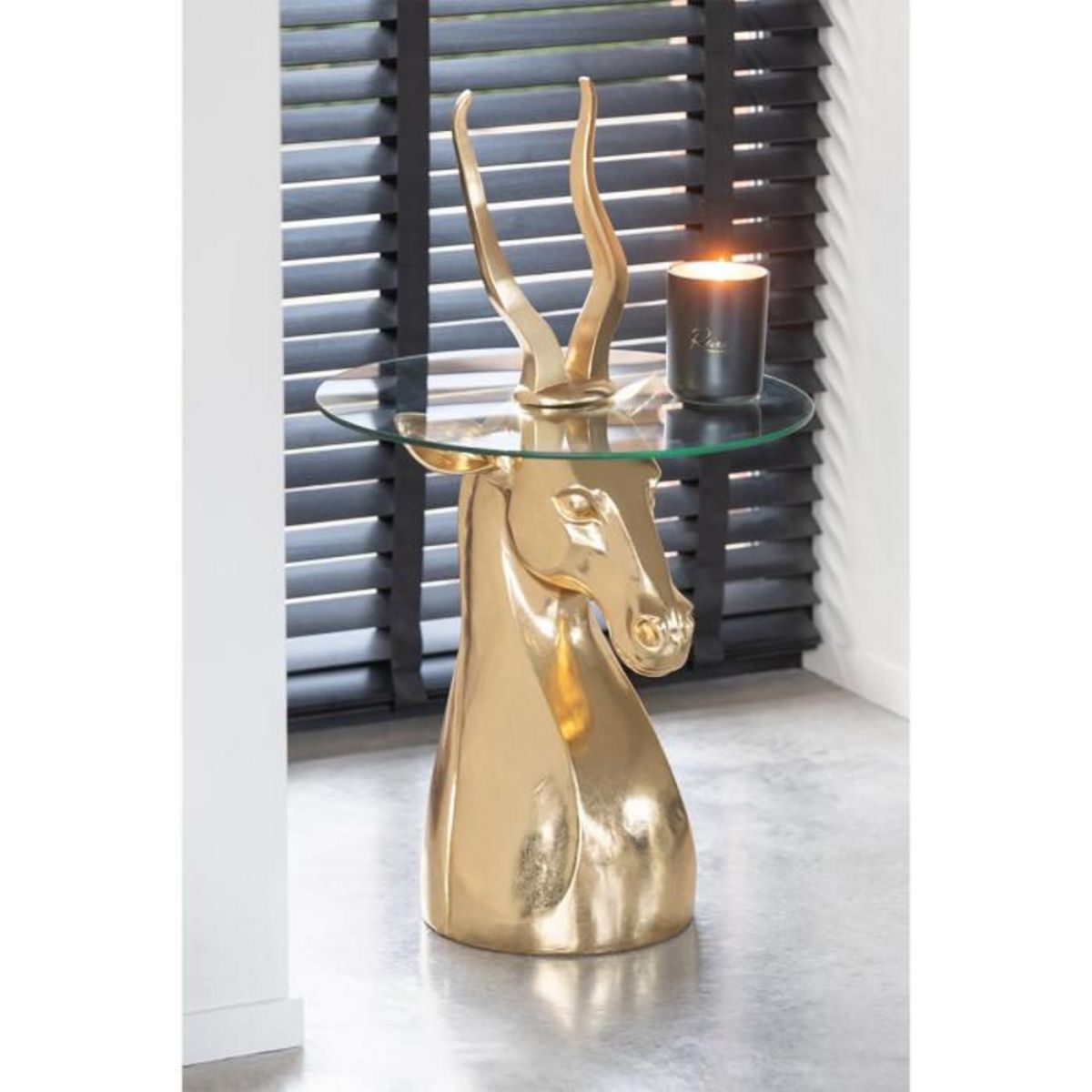 Paris Prix Table d'Appoint Design  Antilope  83cm Or