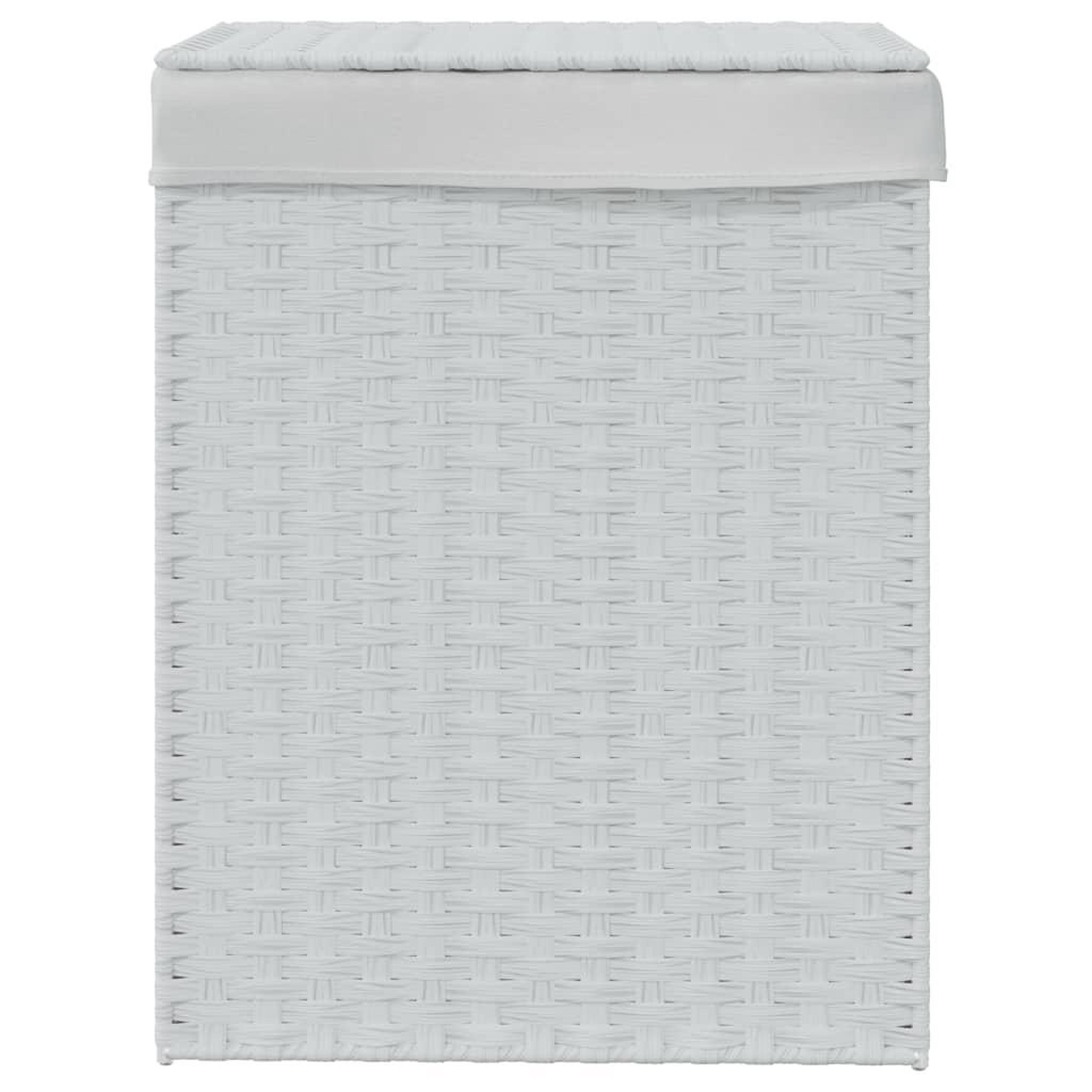 Voir la diapositive 3 : VIDAXL Panier a linge avec couvercle blanc 46x33x60 cm resine tressee
