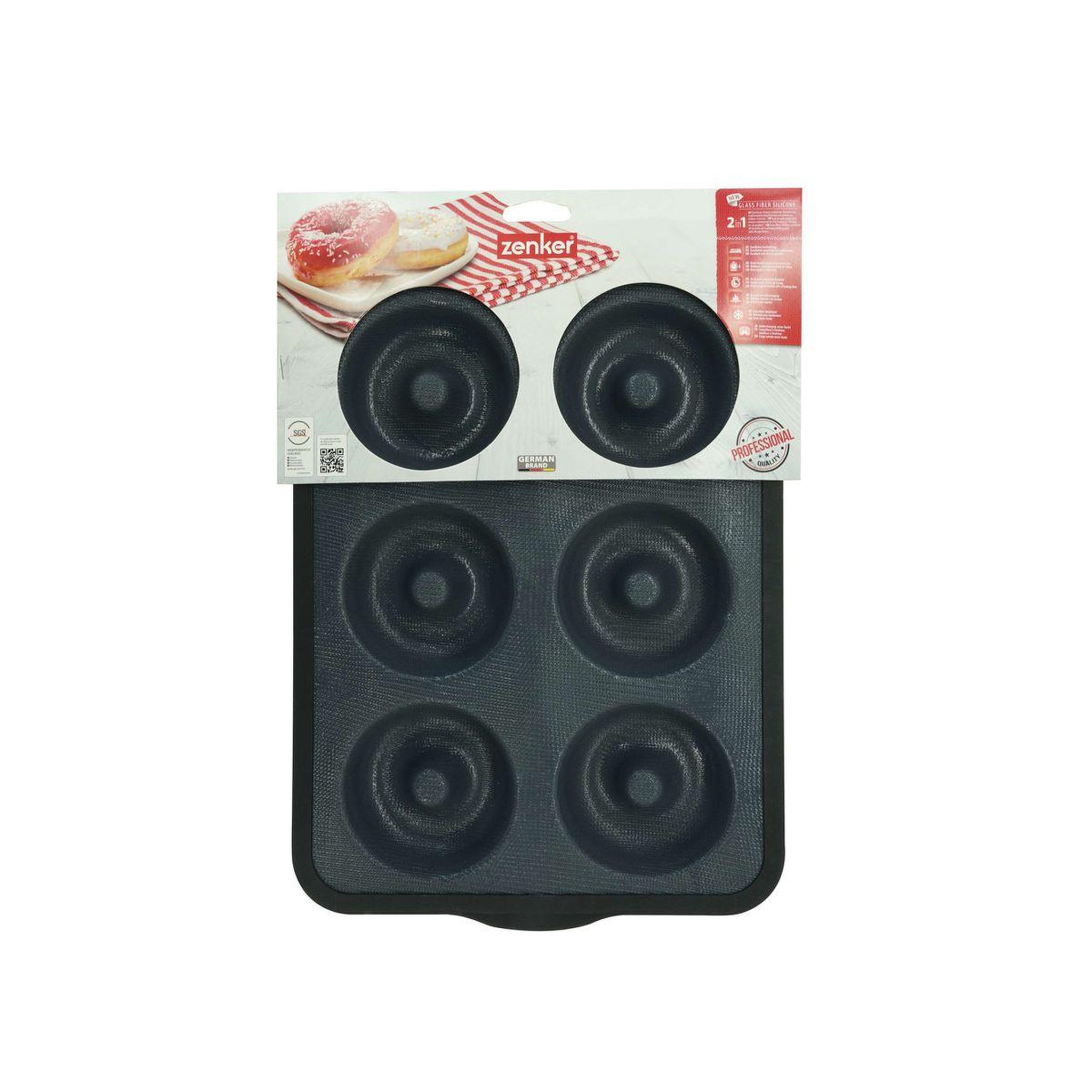 Voir la diapositive 5 : ZENKER Moule 6 donuts 36 x 26 cm zenker silicone fibre de verre