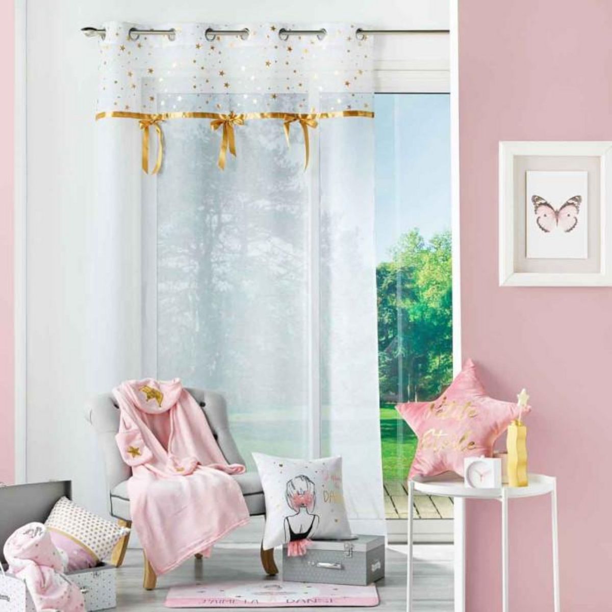 Paris Prix Rideau Voilage à Œillets  Stelly  140x240cm Blanc