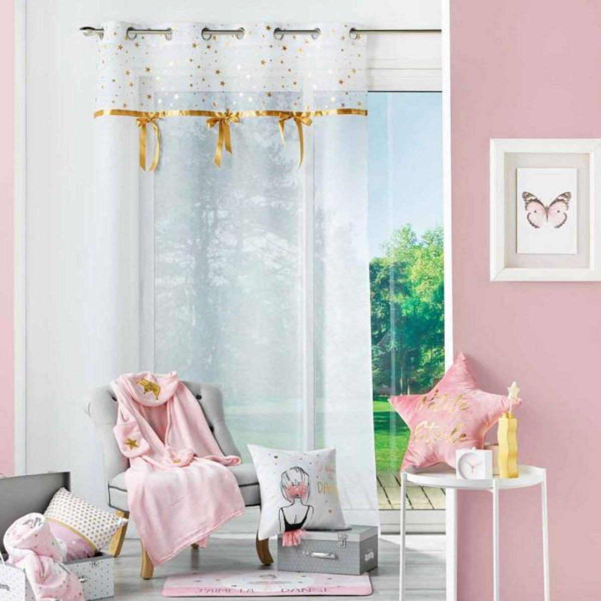 Paris Prix Rideau Voilage à Œillets  Stelly  140x240cm Blanc