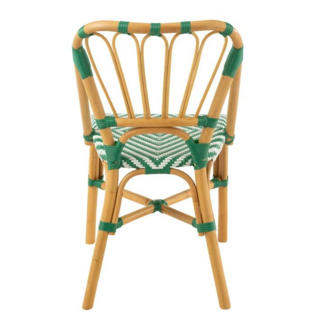 Paris Prix Chaise en Rotin  Danial  85cm Vert Foncé