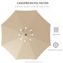 Voir la diapositive 5 : OUTSUNNY Parasol inclinable de jardin Ø 2,63 m métal polyester beige