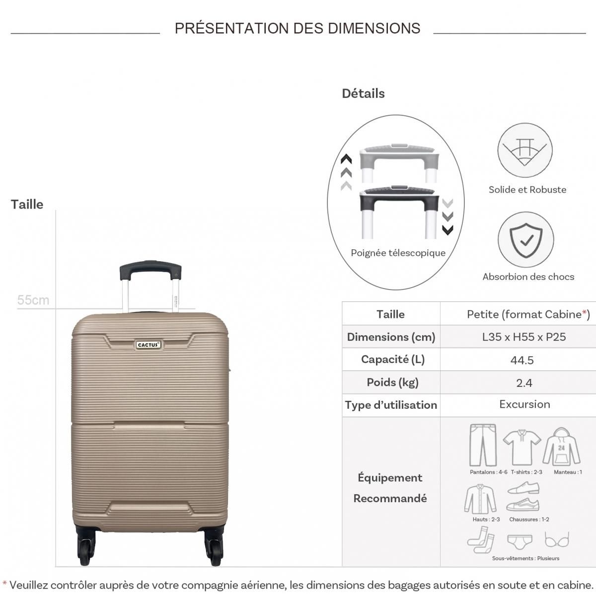 Cactus Valise cabine rigide 55cm