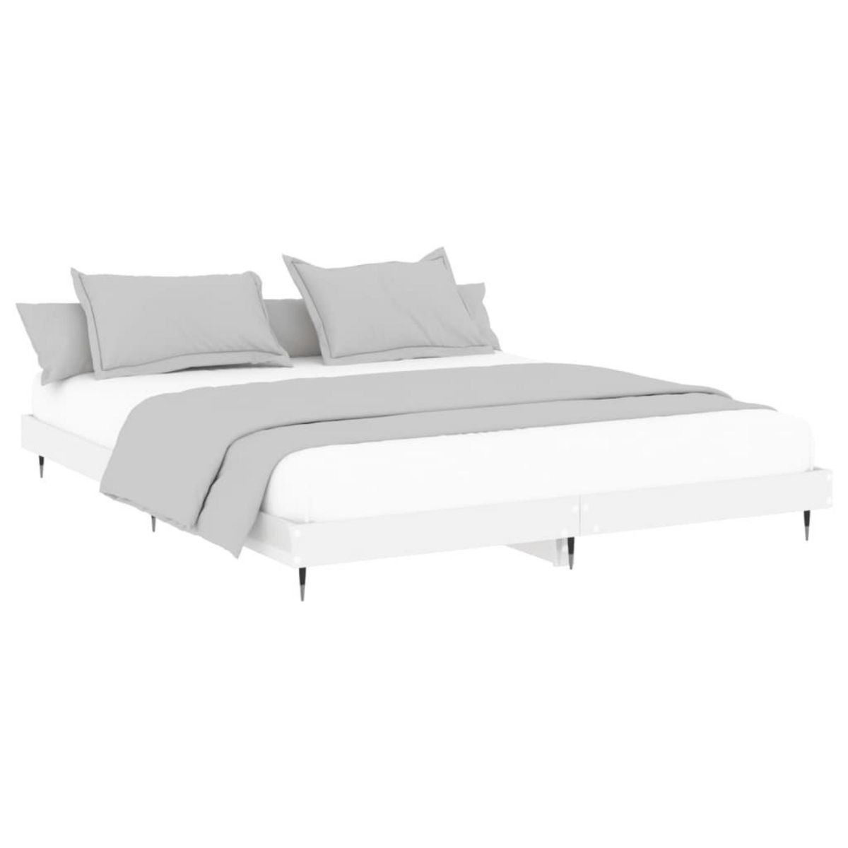 VIDAXL Cadre de lit sans matelas blanc brillant 140x200 cm